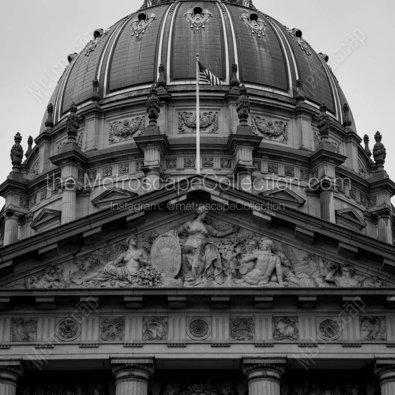 city hall dome Black & White Wall Art