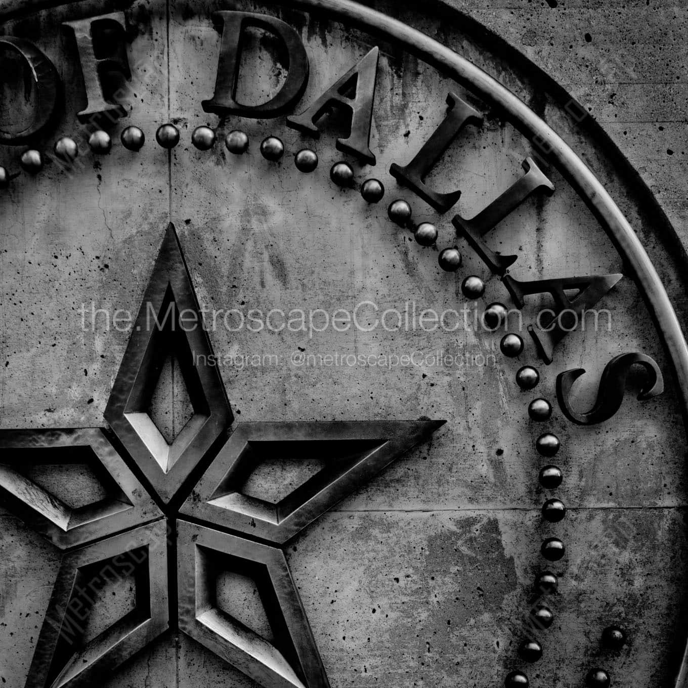 city of dallas seal and star Black & White Wall Art