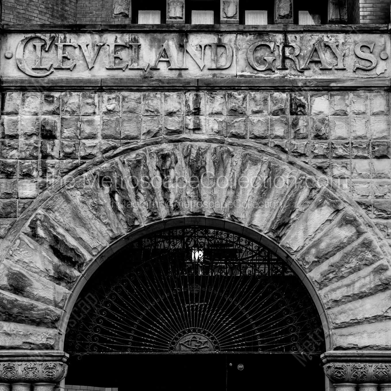 cleveland grays building Black & White Wall Art