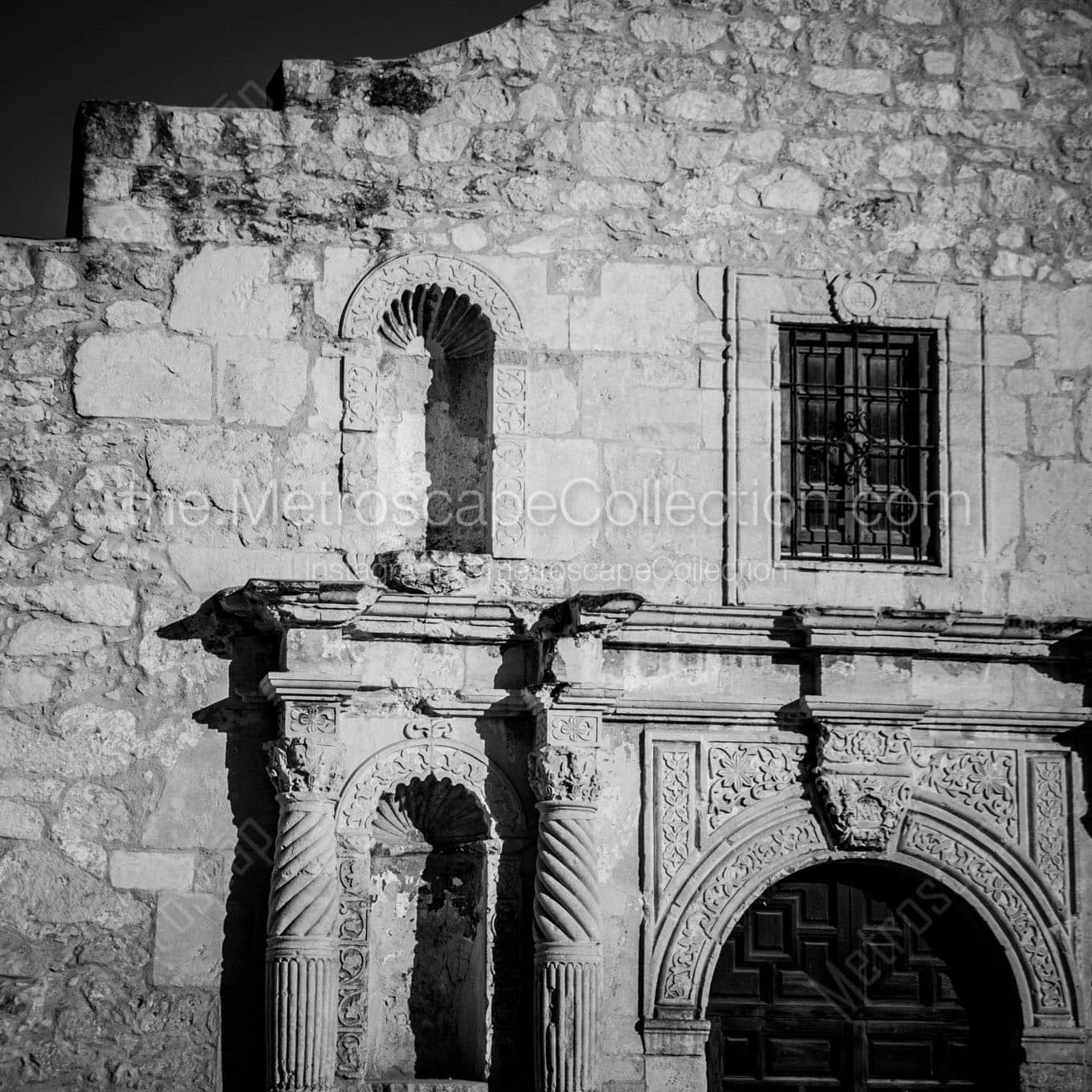 close up of alamo Black & White Wall Art