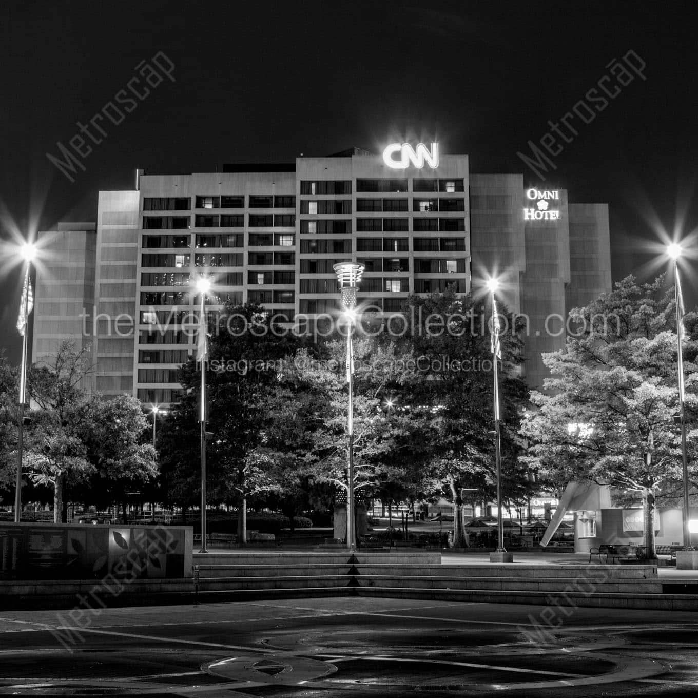 cnn plaza Black & White Wall Art