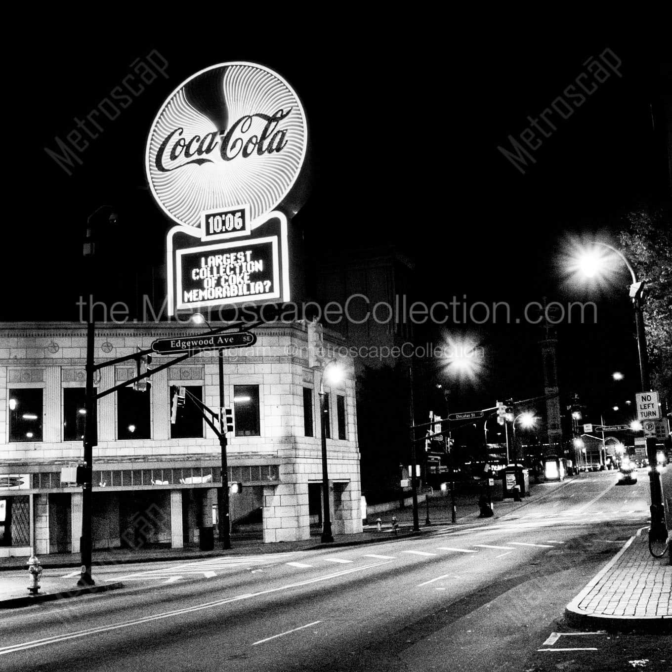 coca cola sign Black & White Wall Art