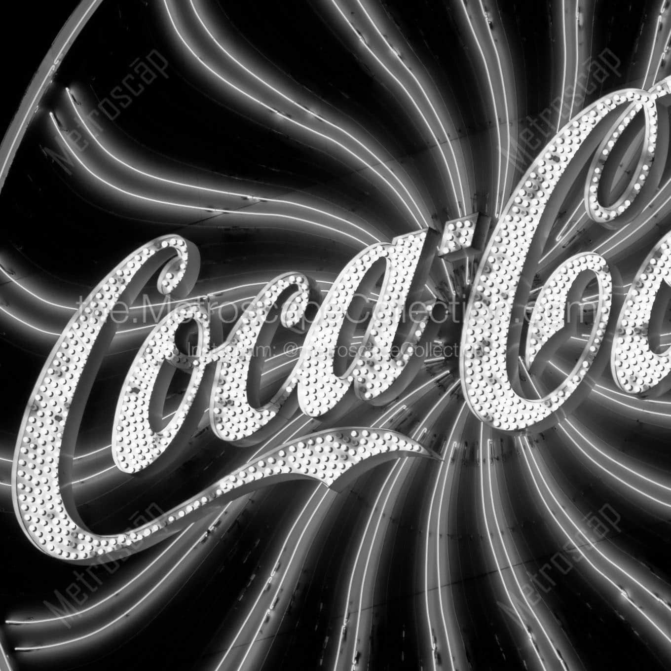 coca cola sign Black & White Wall Art