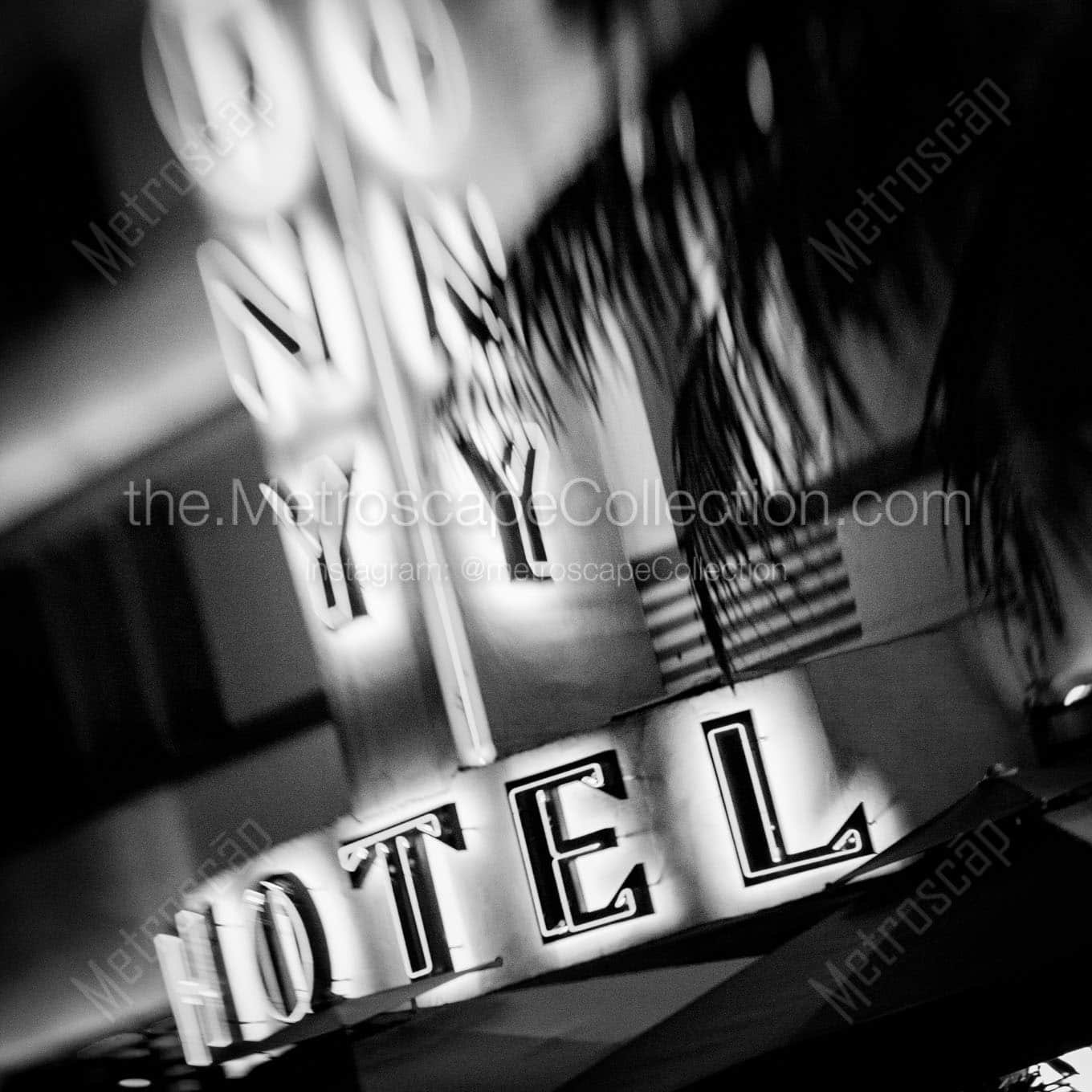 colony hotel sign Black & White Wall Art