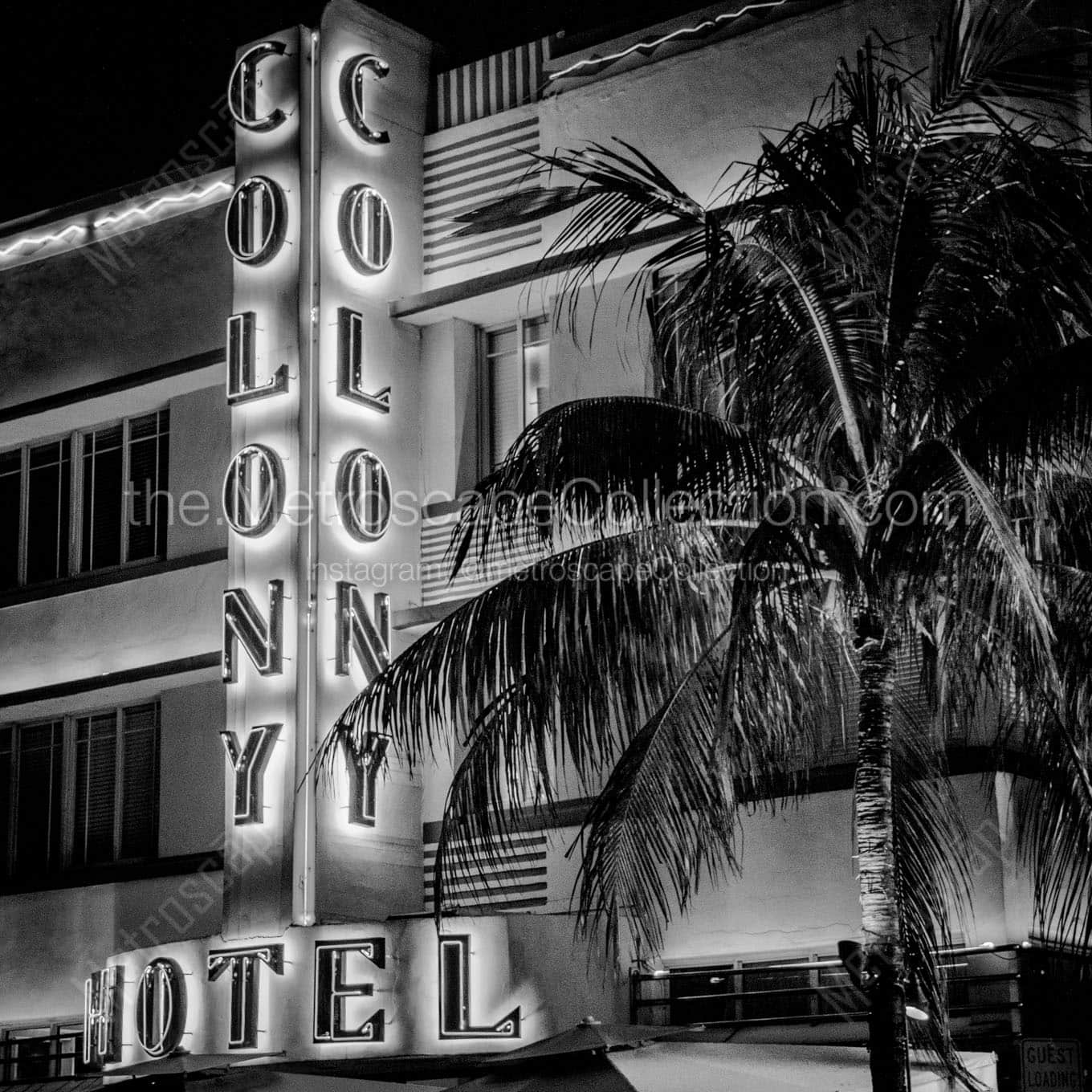 colony hotel south beach Black & White Wall Art