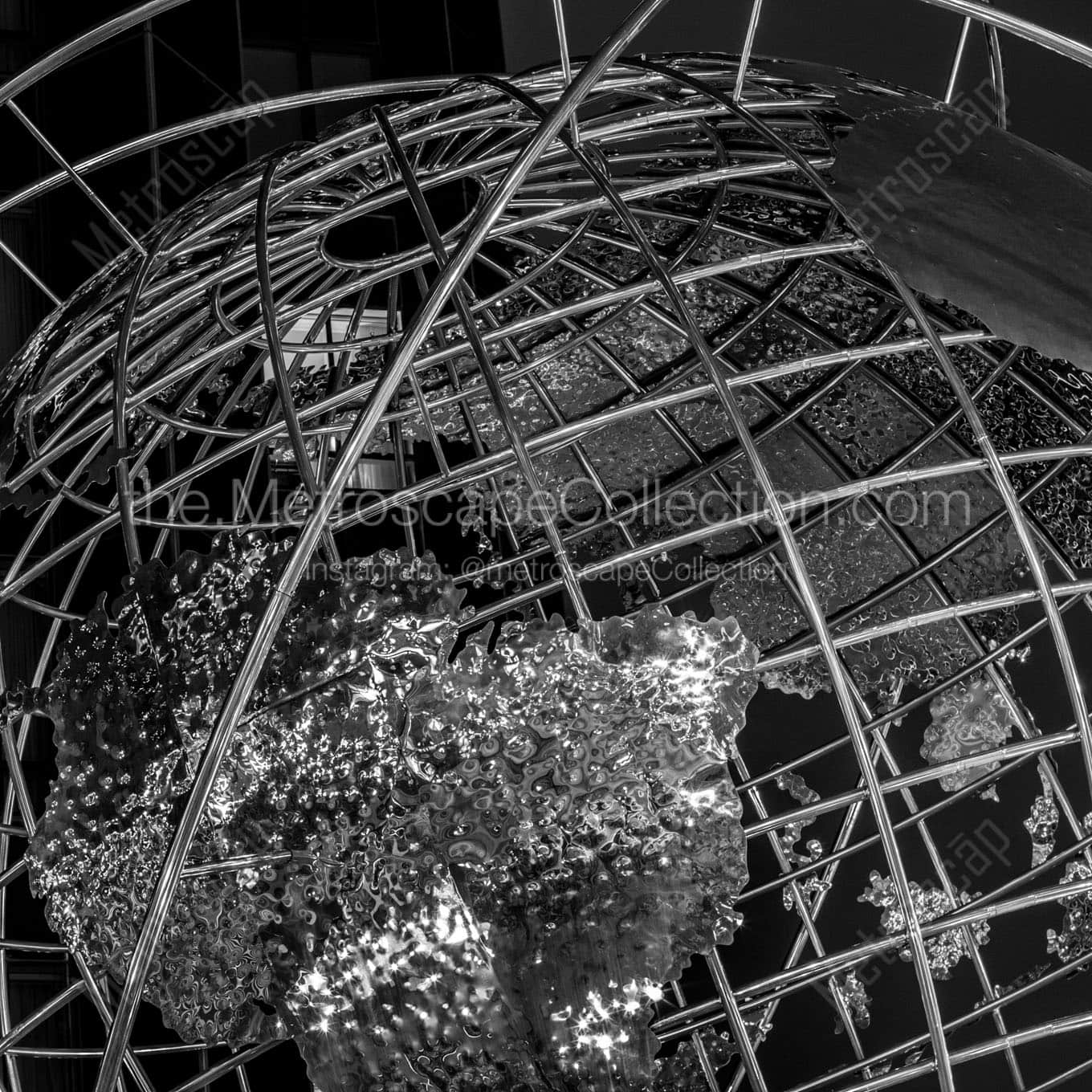 columbus circle globe Black & White Wall Art