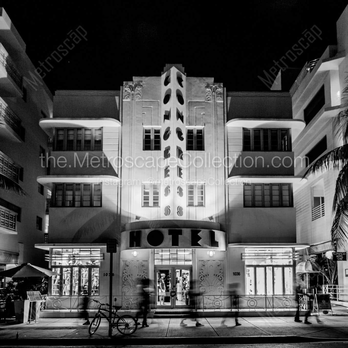 congress hotel south miami beach Black & White Wall Art