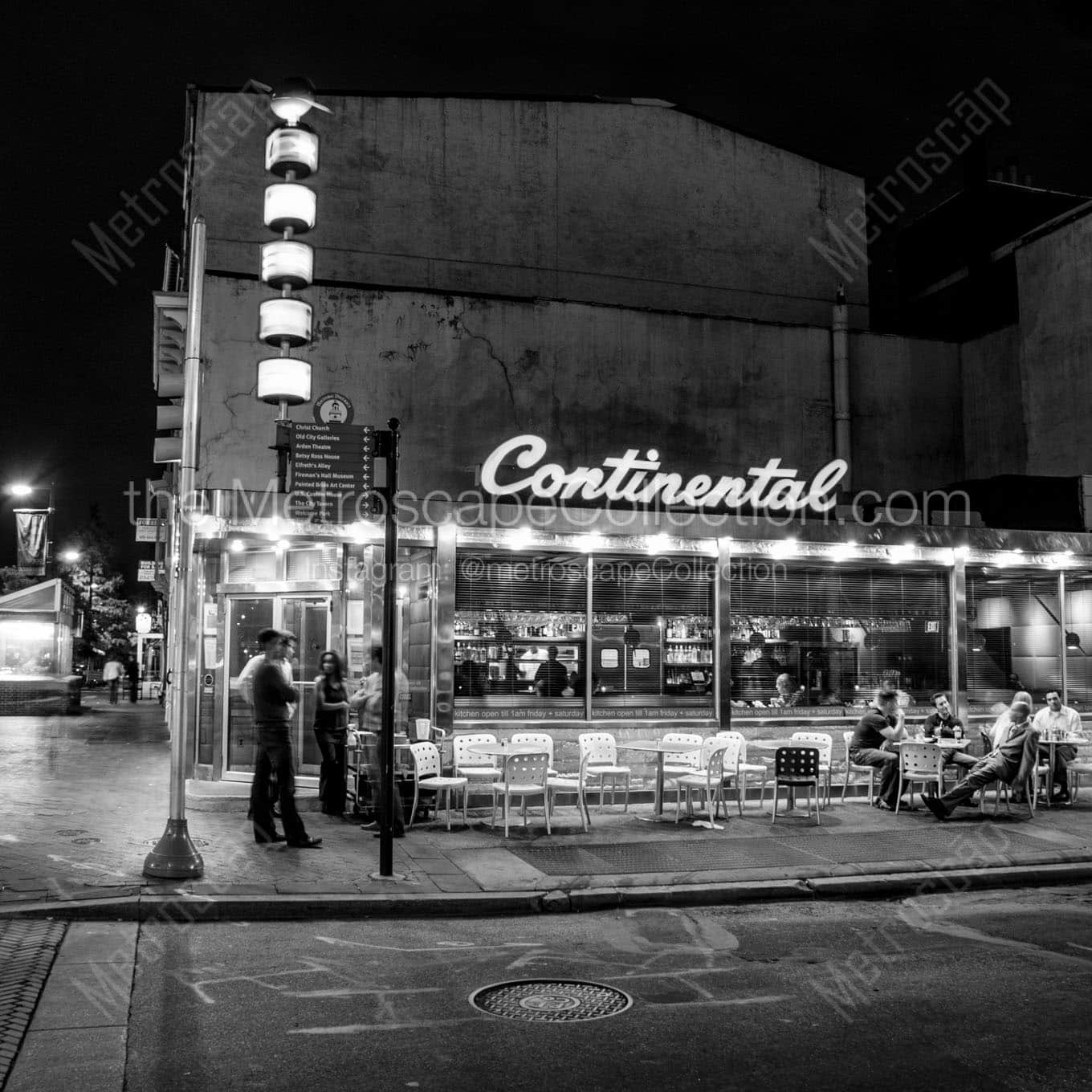 continental martini bar market street Black & White Wall Art