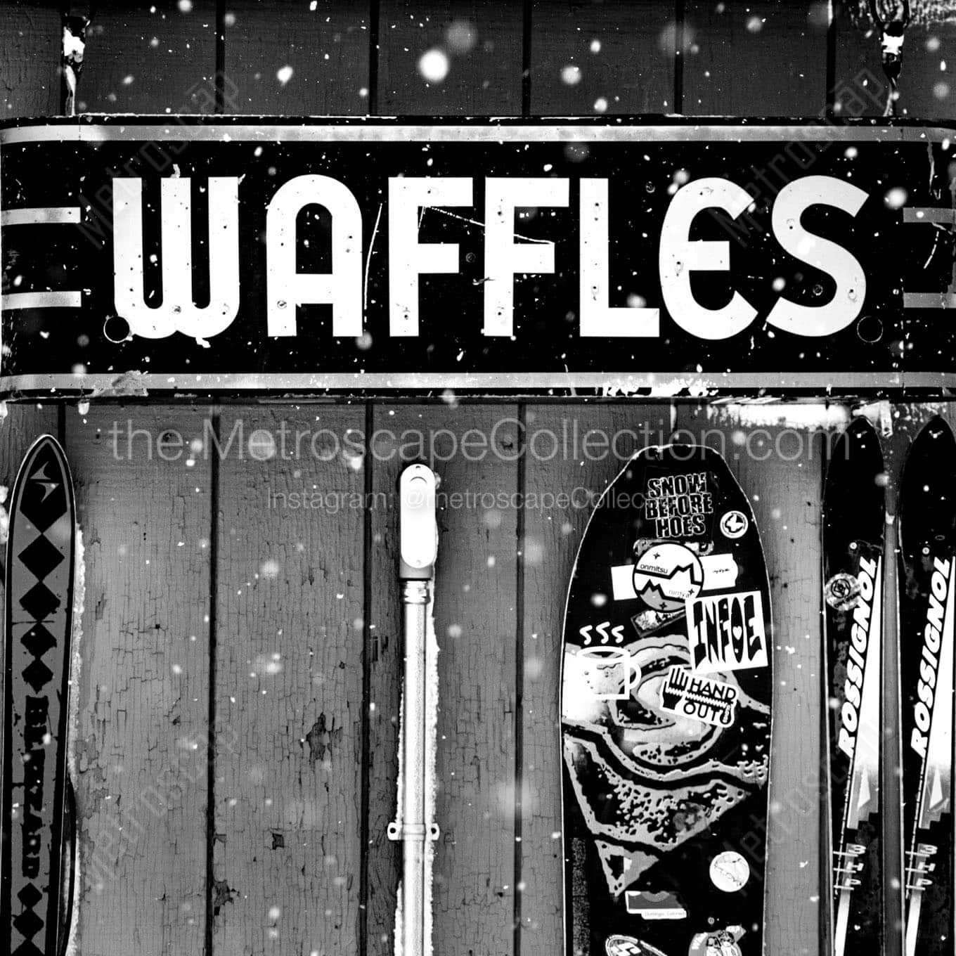 corbets cabin waffles Black & White Wall Art