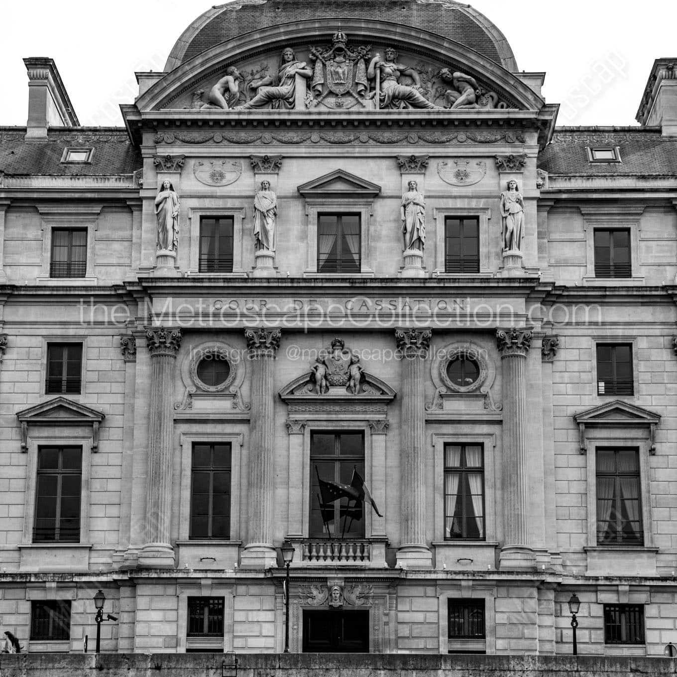 cour de cassation french supreme court building Black & White Wall Art