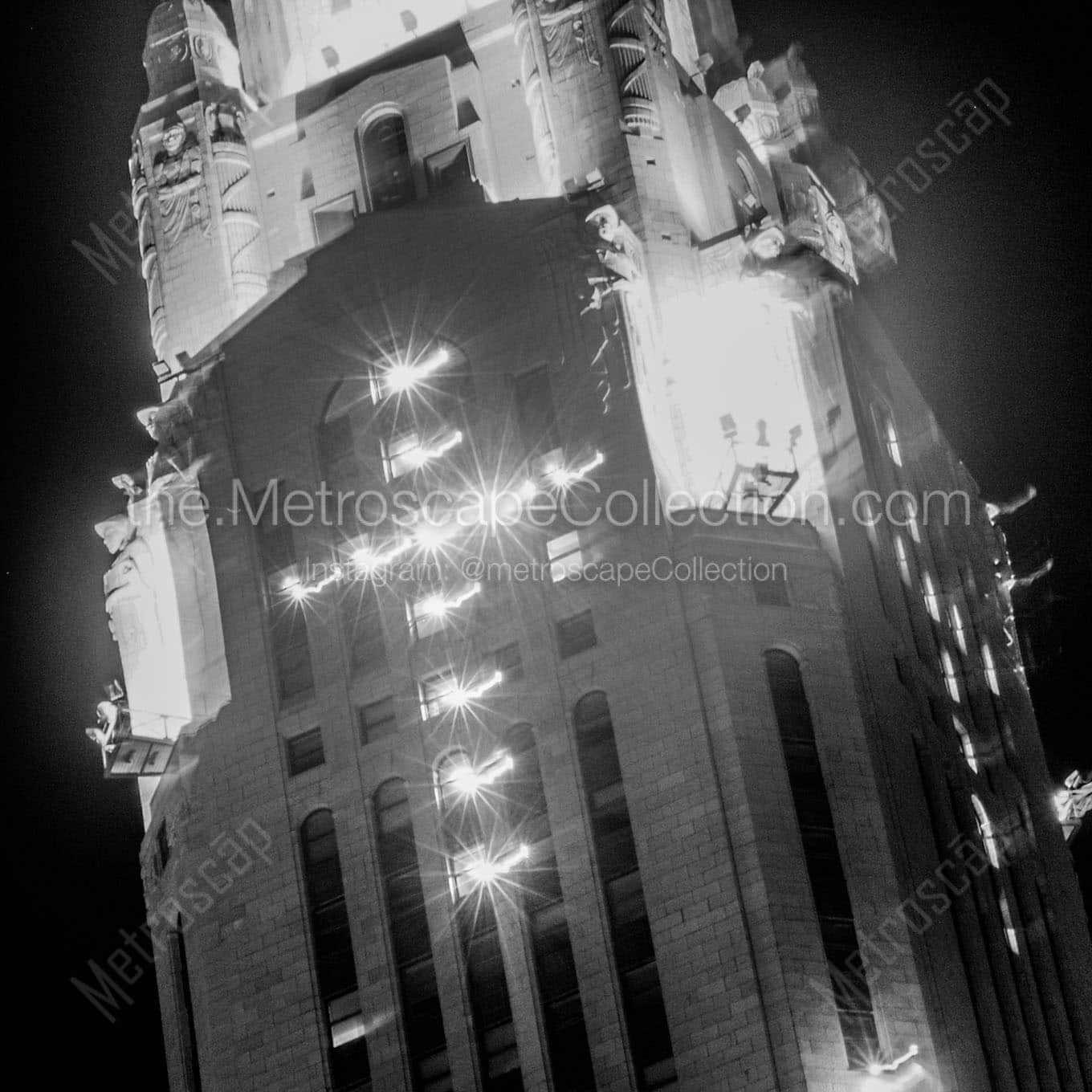 cross of office lights leveque tower Black & White Wall Art
