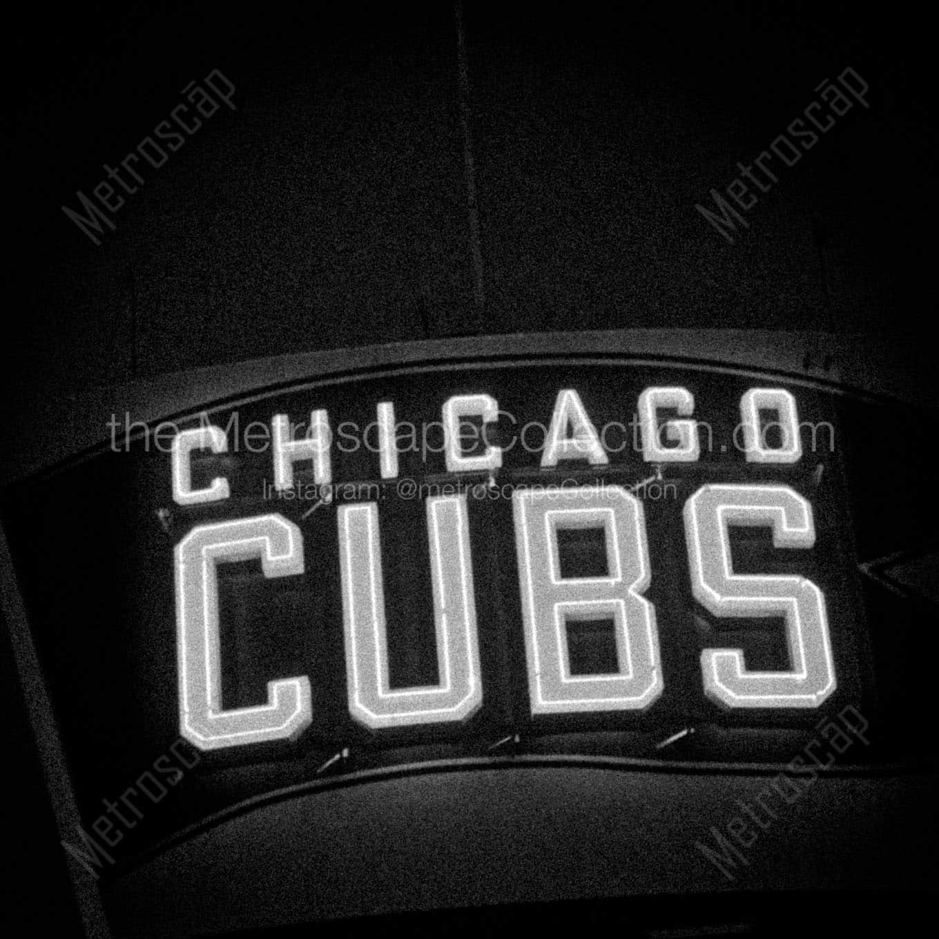 cubs sign waveland ave sheffield wrigley field Black & White Wall Art