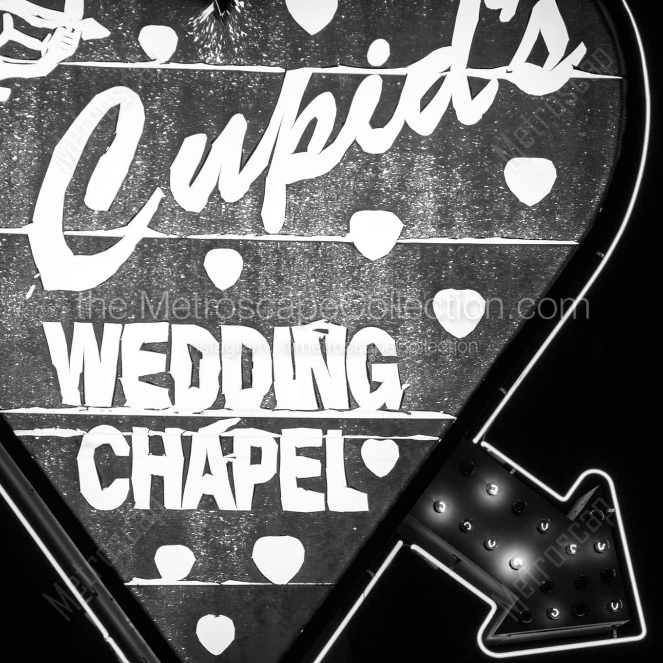 cupids wedding chapel Black & White Wall Art