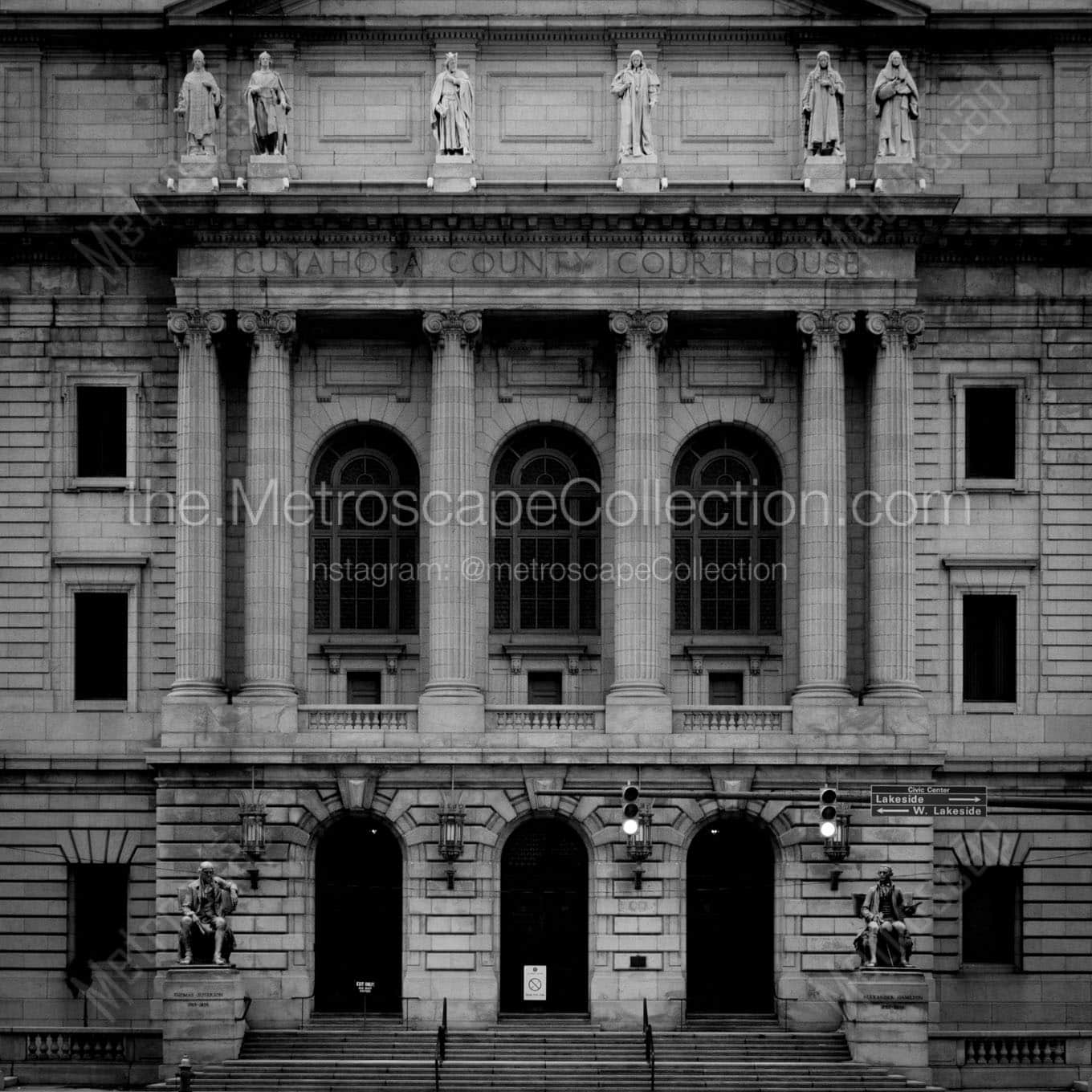 cuyahoga county court house Black & White Wall Art