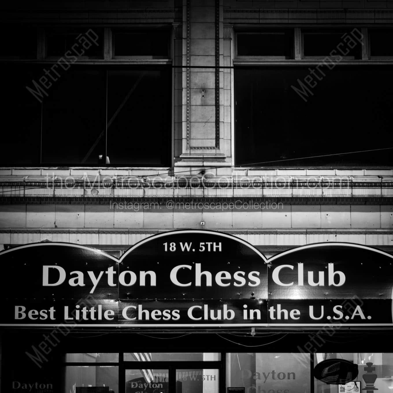 dayton chess club Black & White Wall Art