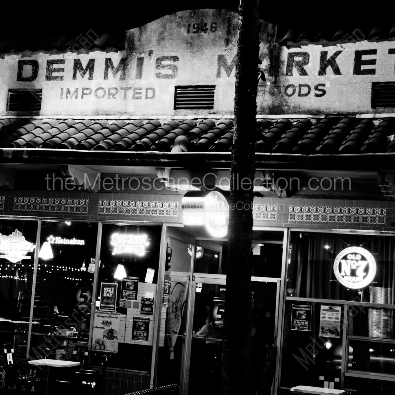 demmis market ybor Black & White Wall Art