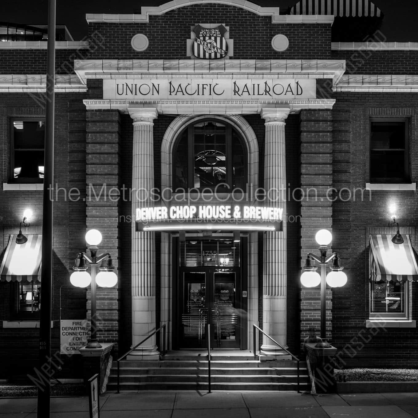 denver chop house at night Black & White Wall Art