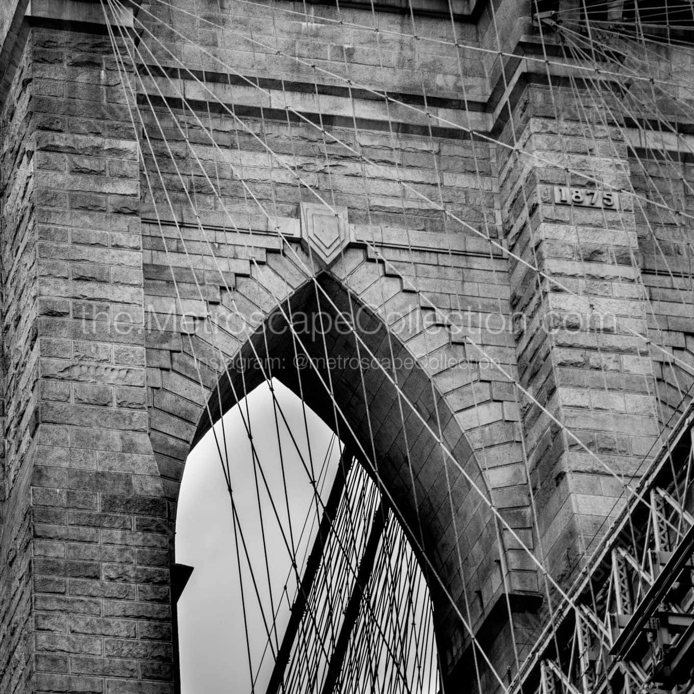 detail brooklyn bridge Black & White Wall Art
