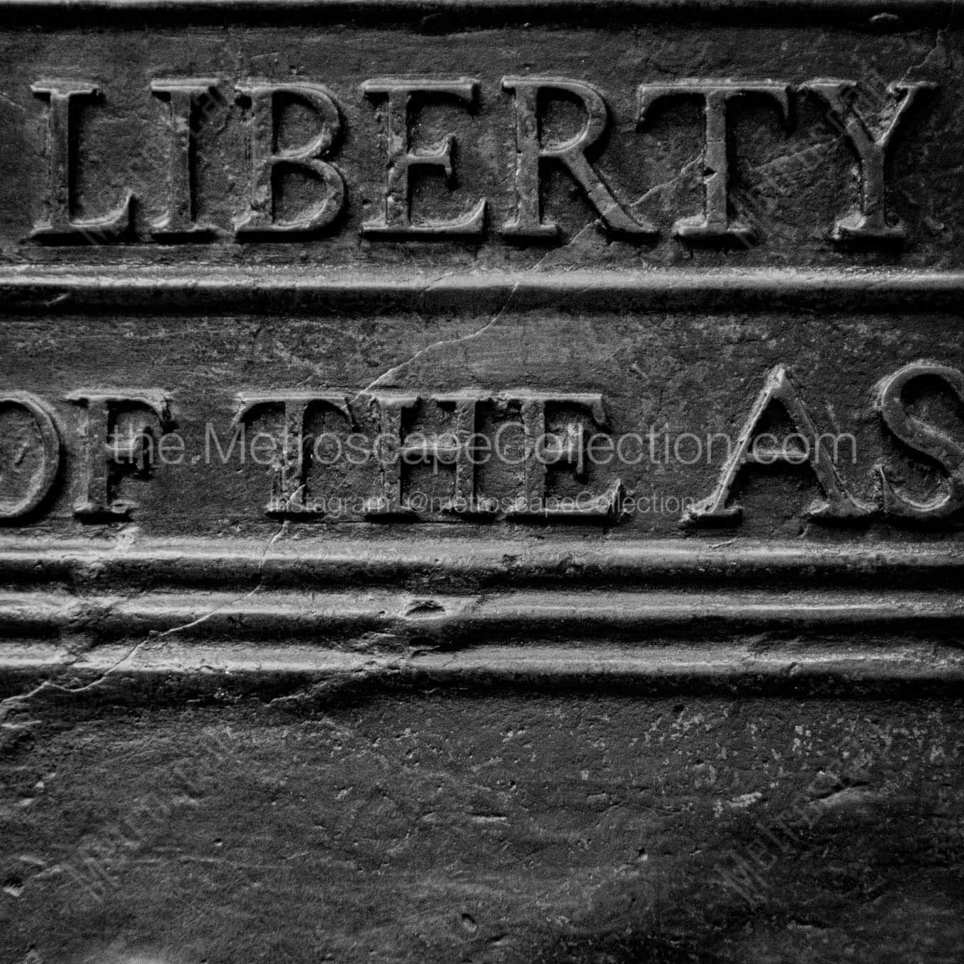 detail on liberty bell Black & White Wall Art