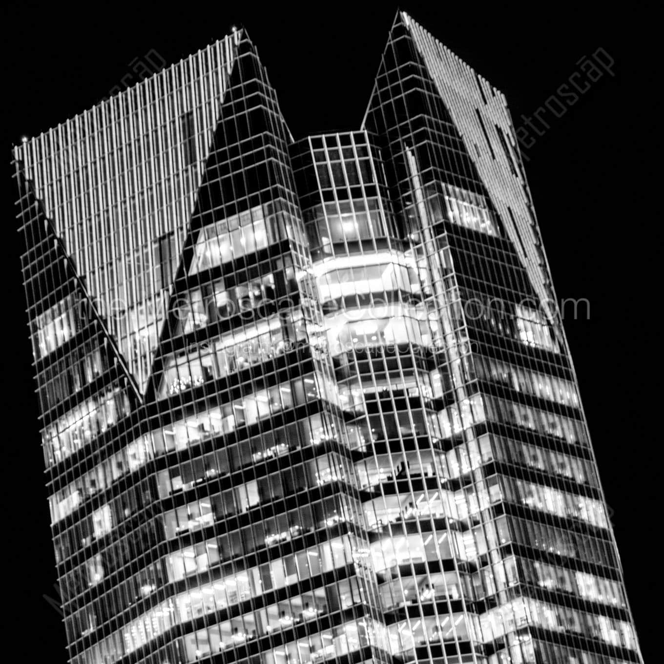 devon energy tower at night Black & White Wall Art