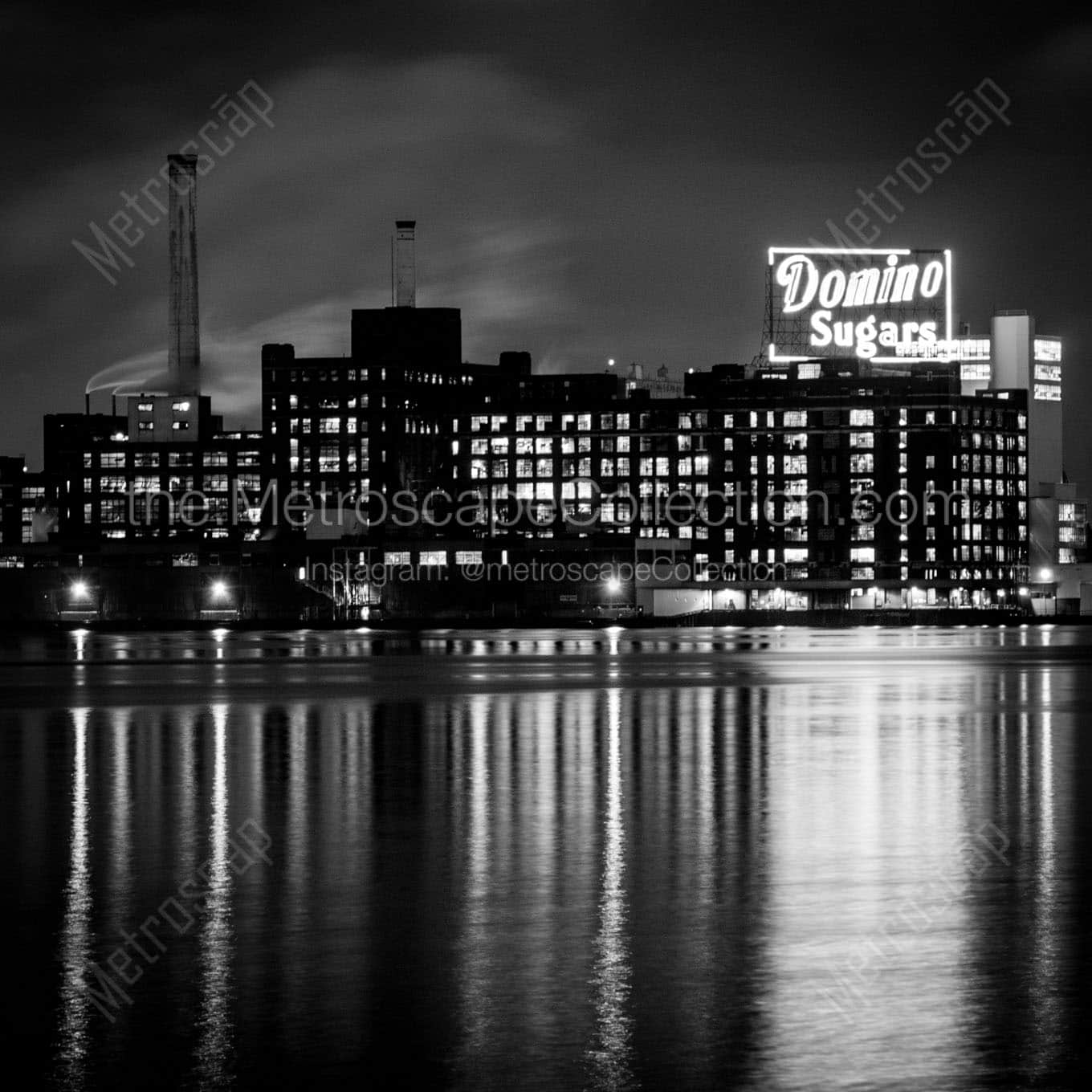 domino sugars factory inner harbor Black & White Wall Art