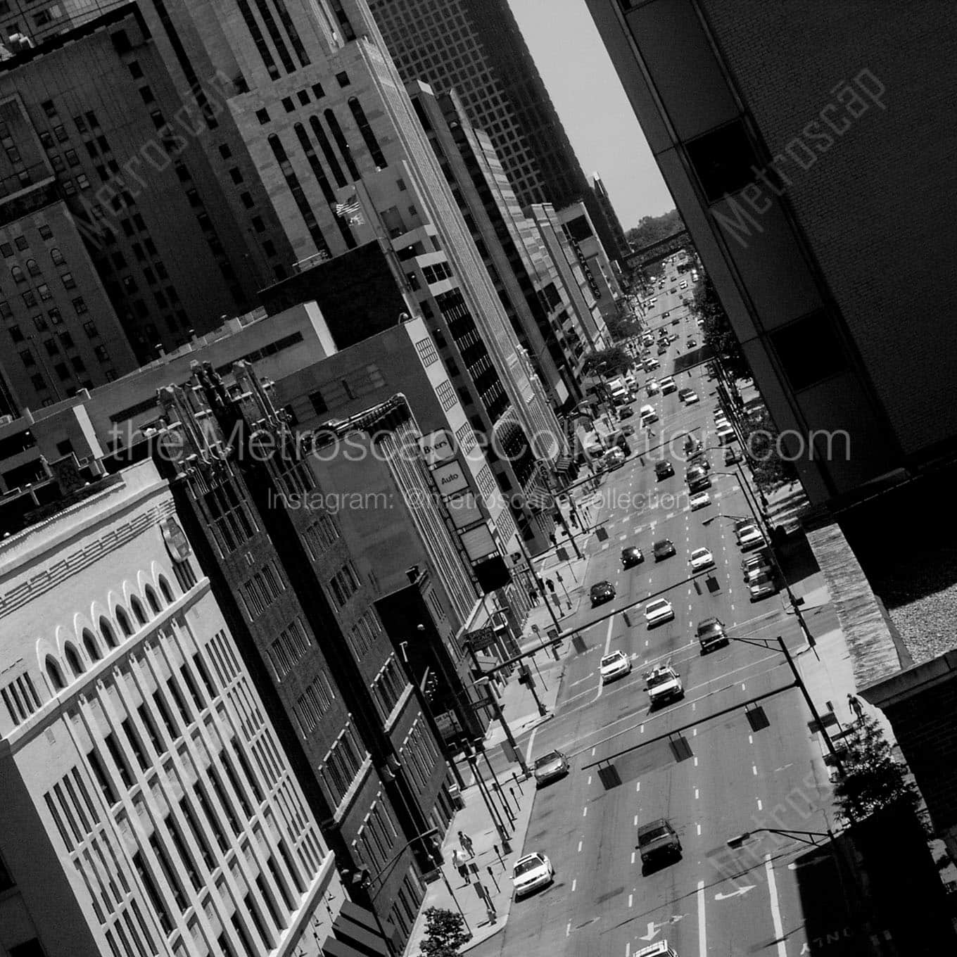 downtown columbus front street cityscape Black & White Wall Art