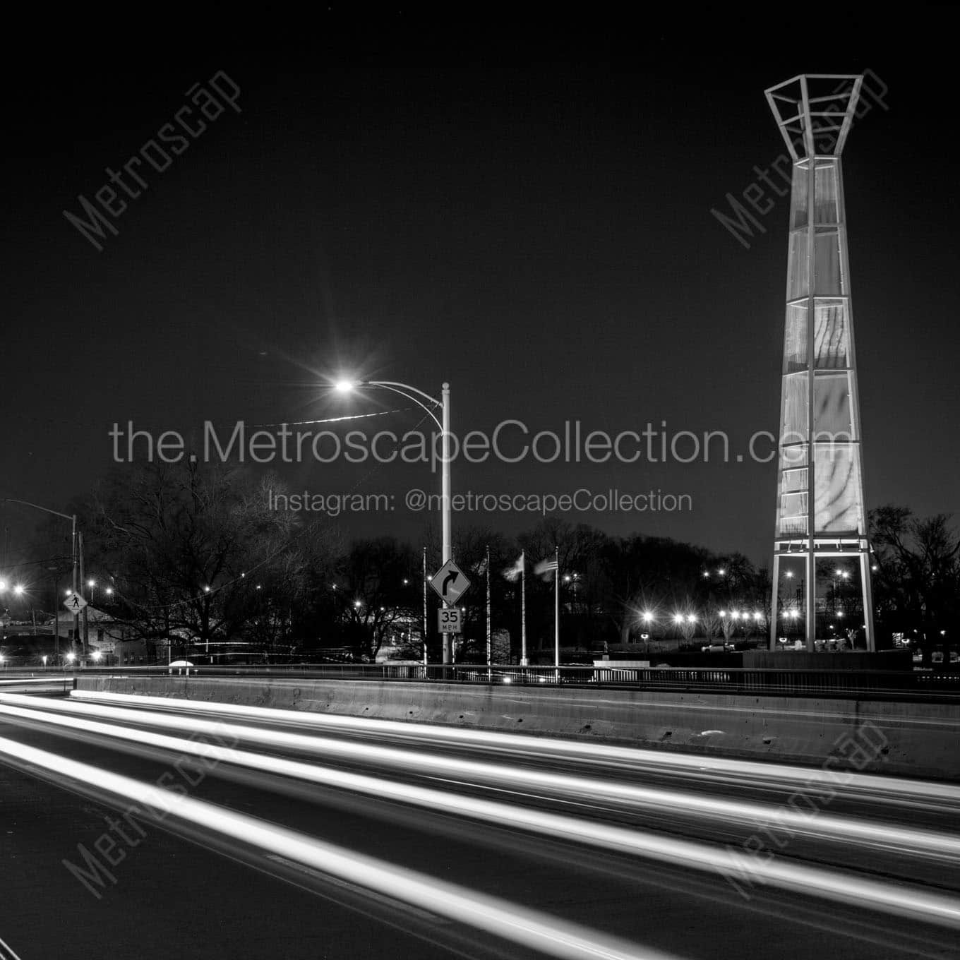 downtown dayton ohio traffic patterson blvd Black & White Wall Art