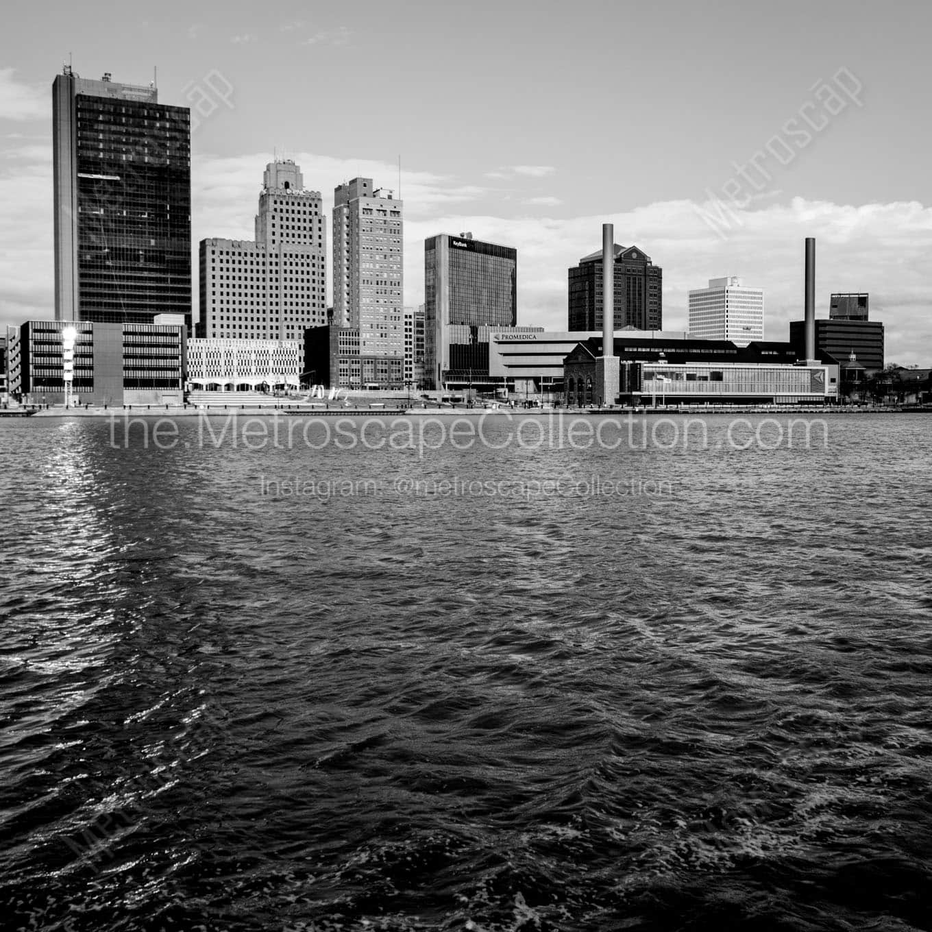 downtown toledo ohio skyline Black & White Wall Art