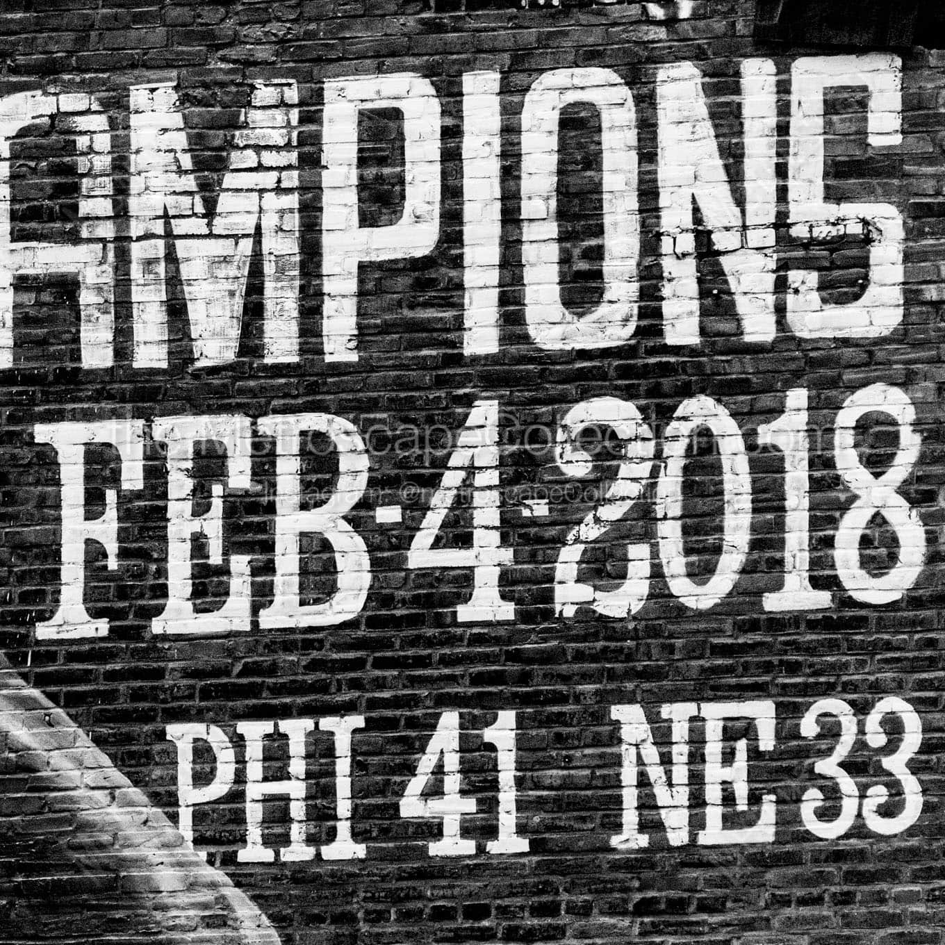 eagles superbowl lii champs mural Black & White Wall Art