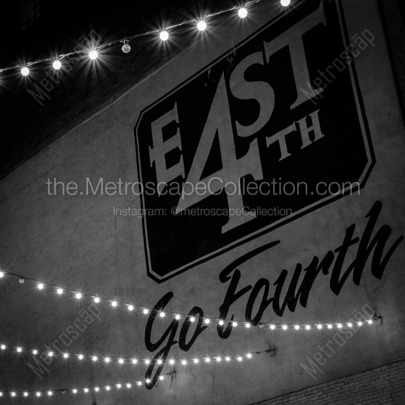 east fourth mural at night Black & White Wall Art