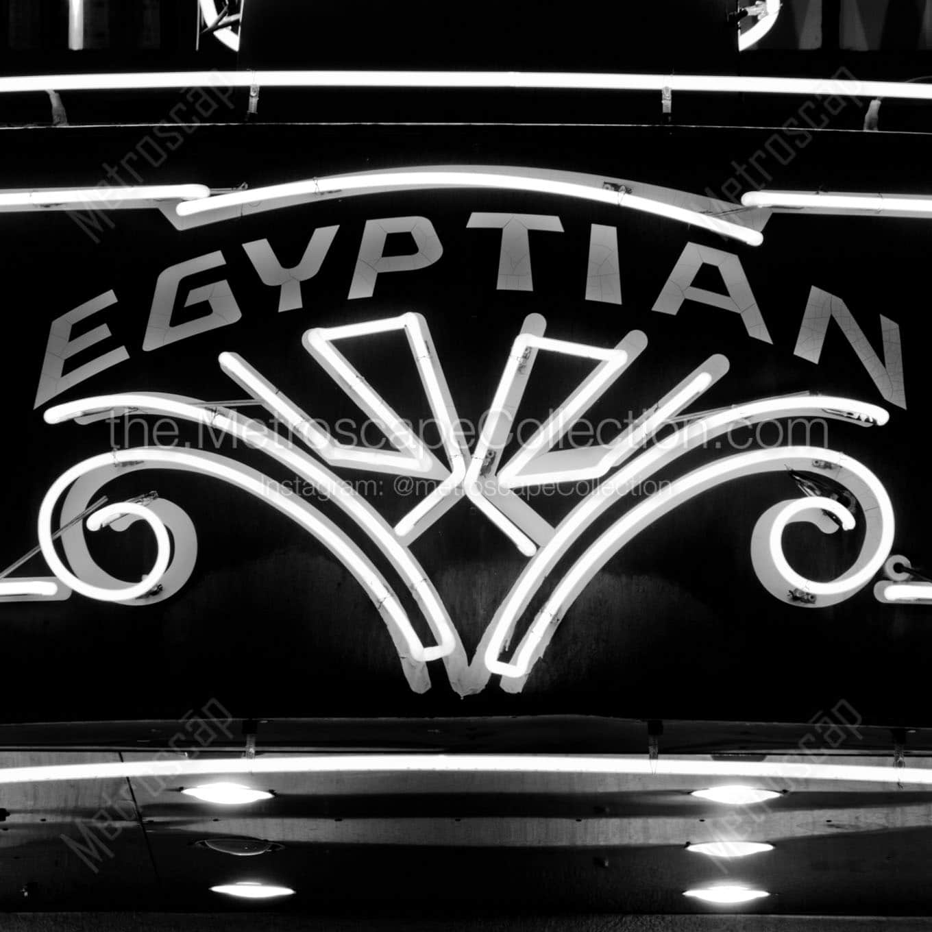egyptian theater Black & White Wall Art