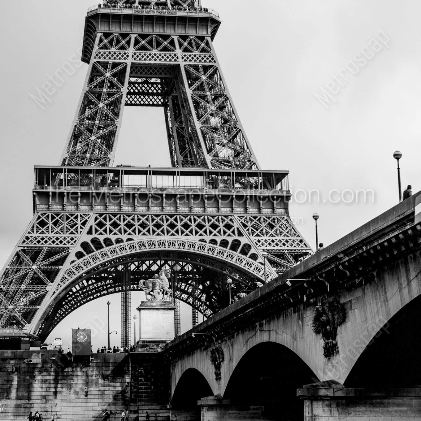 eiffel tower base Black & White Wall Art