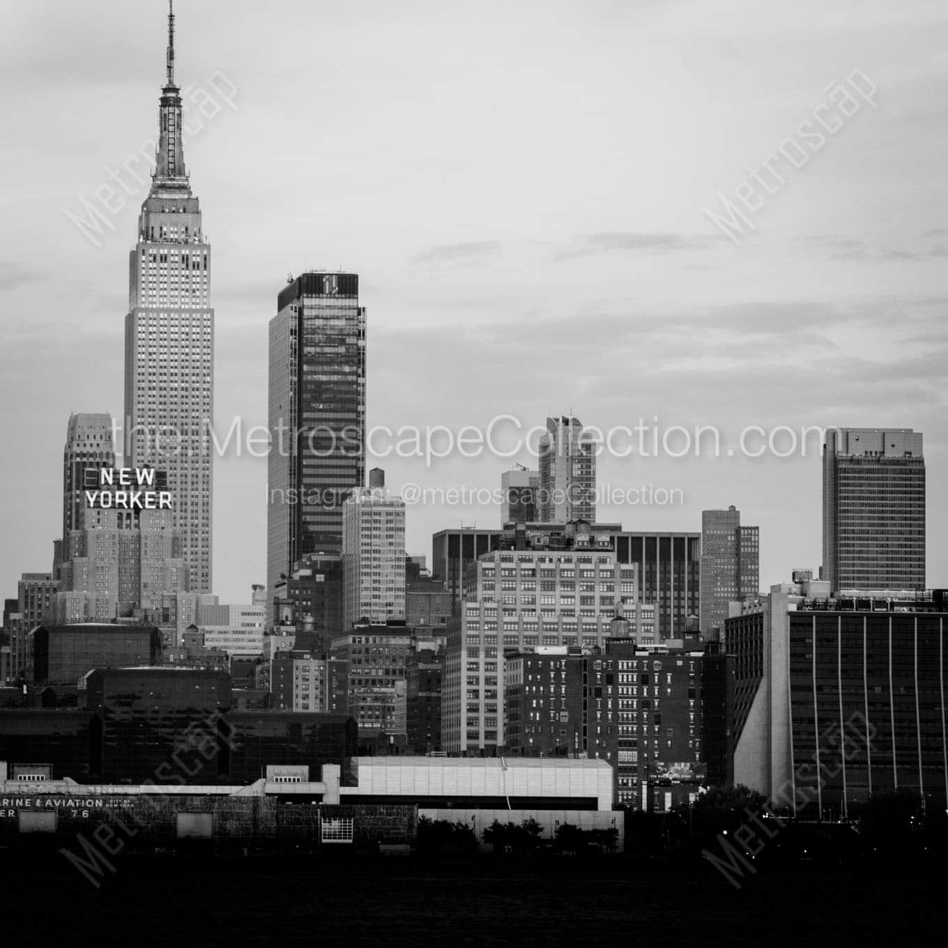 empire state building midtown skyline Black & White Wall Art