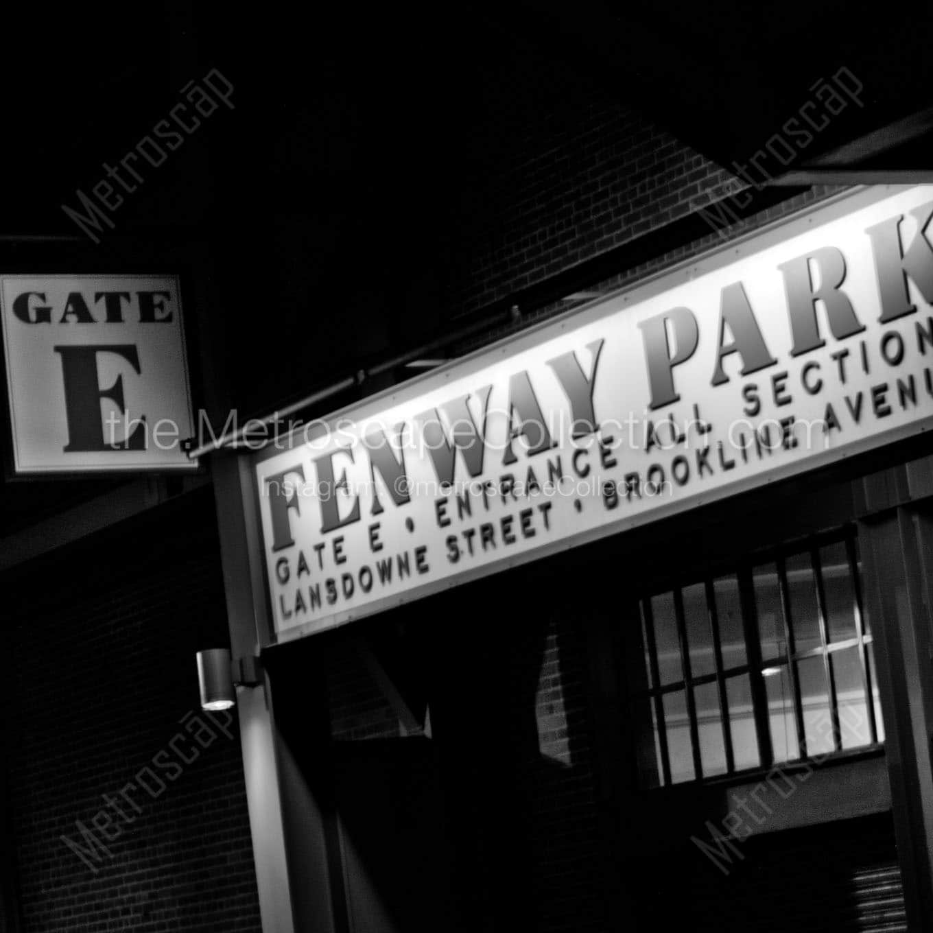 fenway park gate e Black & White Wall Art