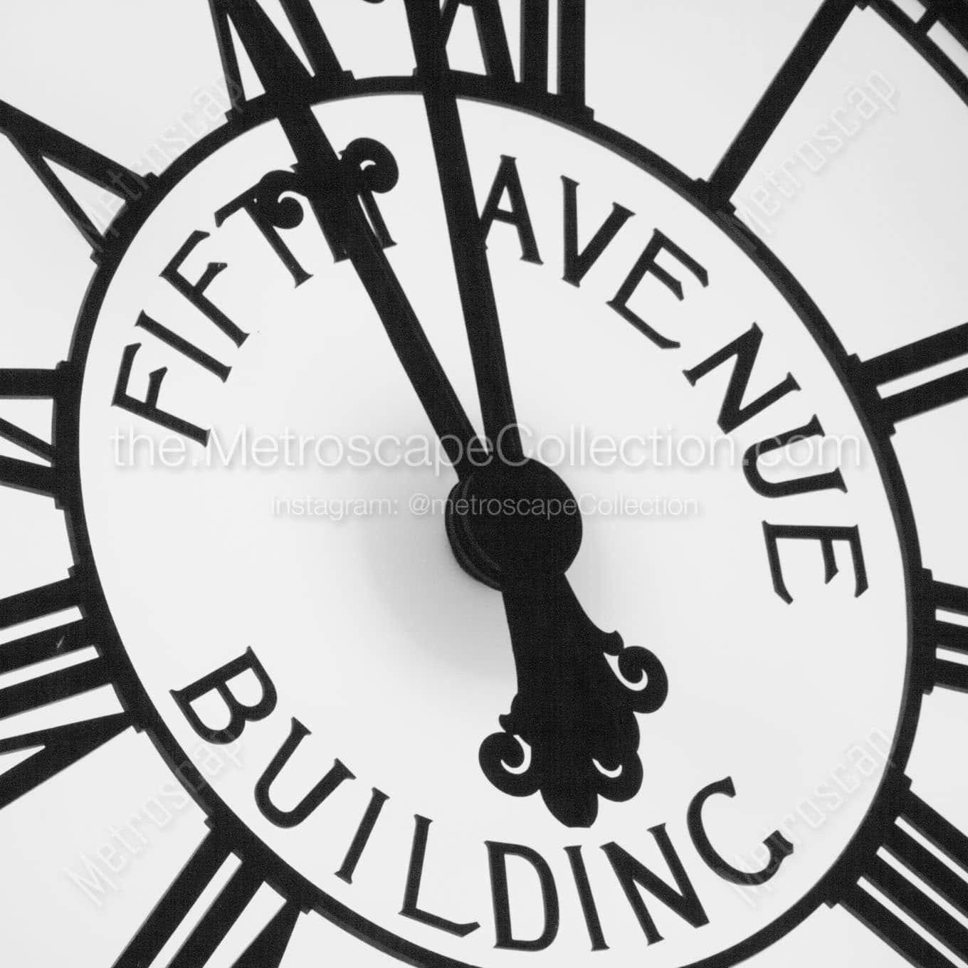 fifth avenue building clock face Black & White Wall Art