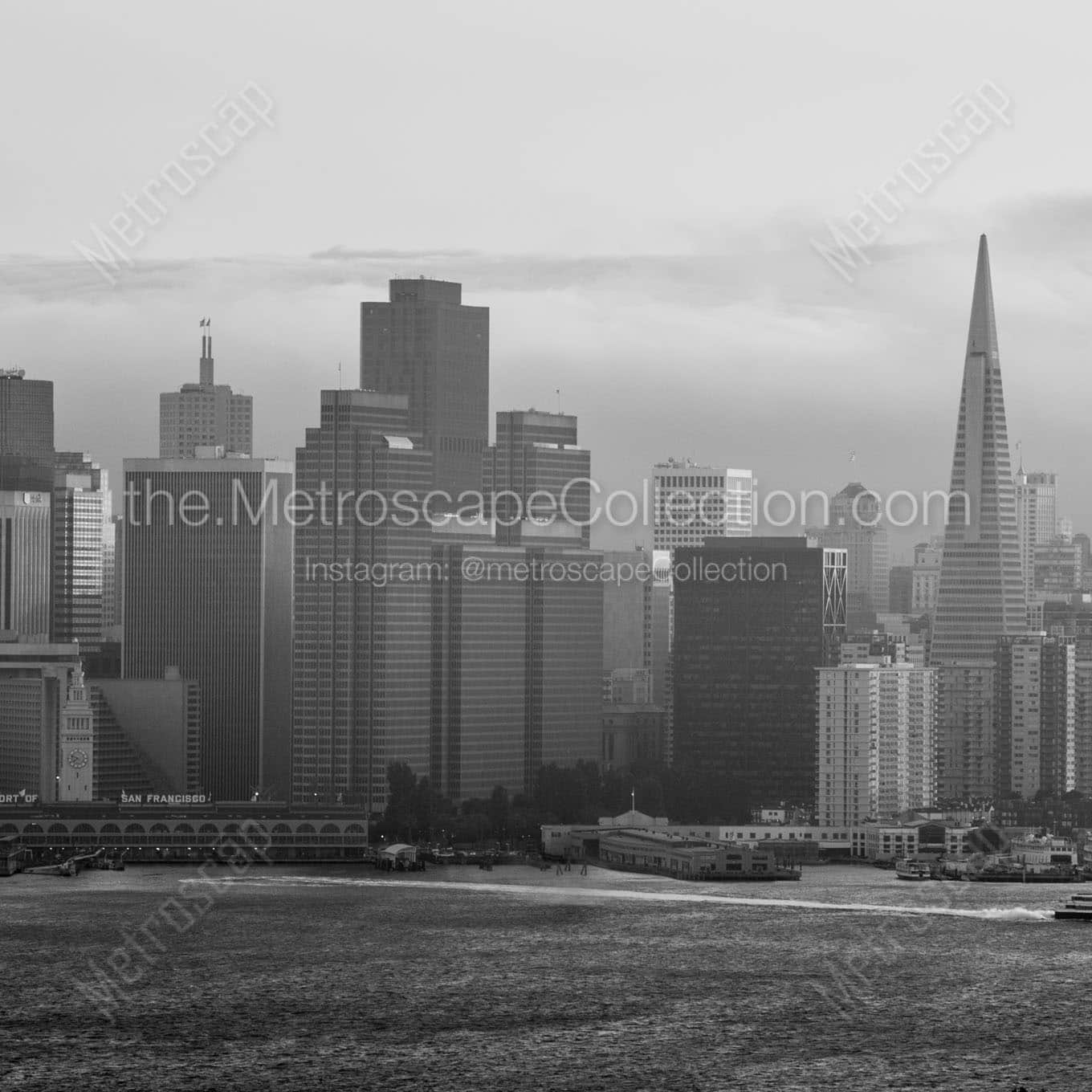 fog engulfs san francisco skyline Black & White Wall Art