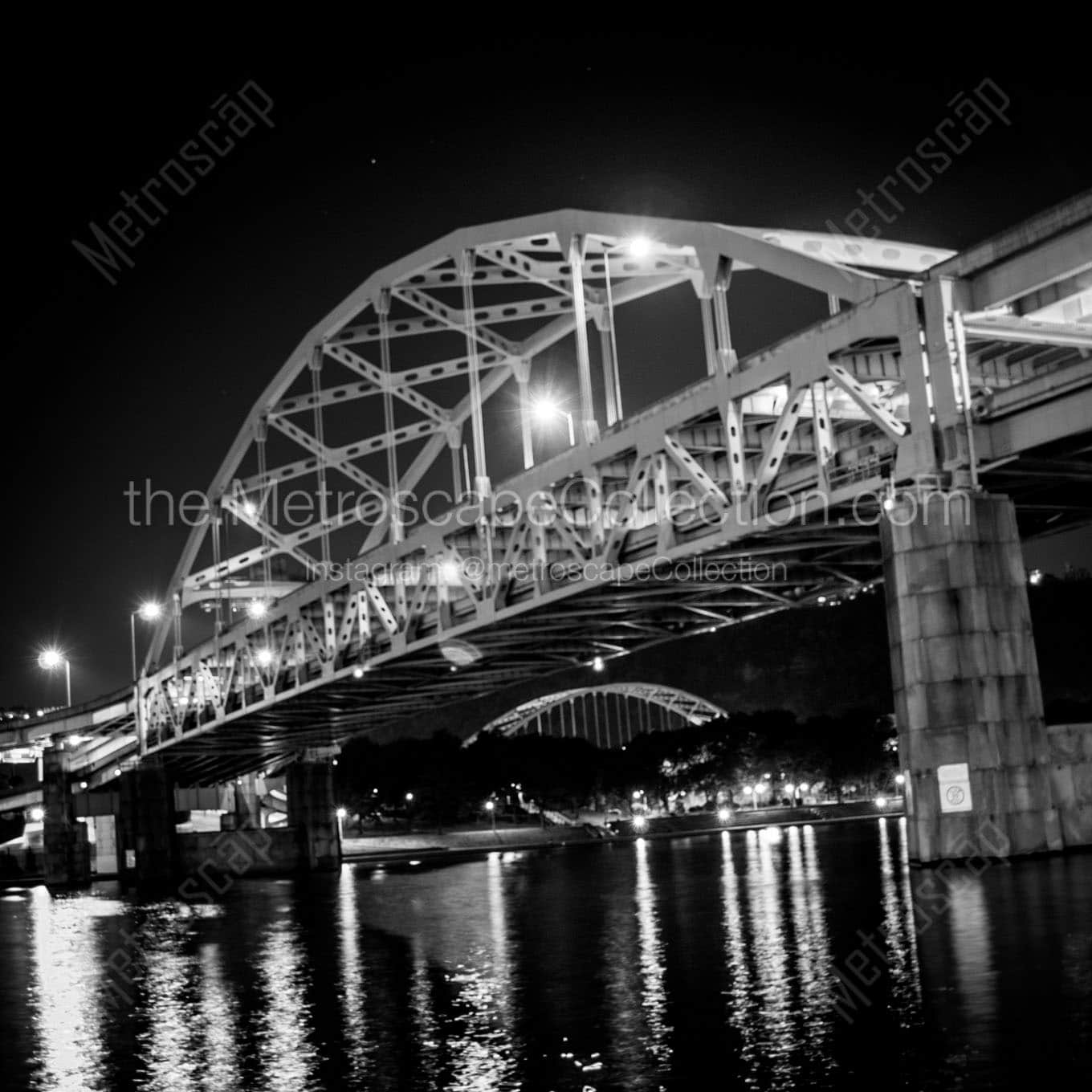 fort duquense bridge over allegheny river Black & White Wall Art