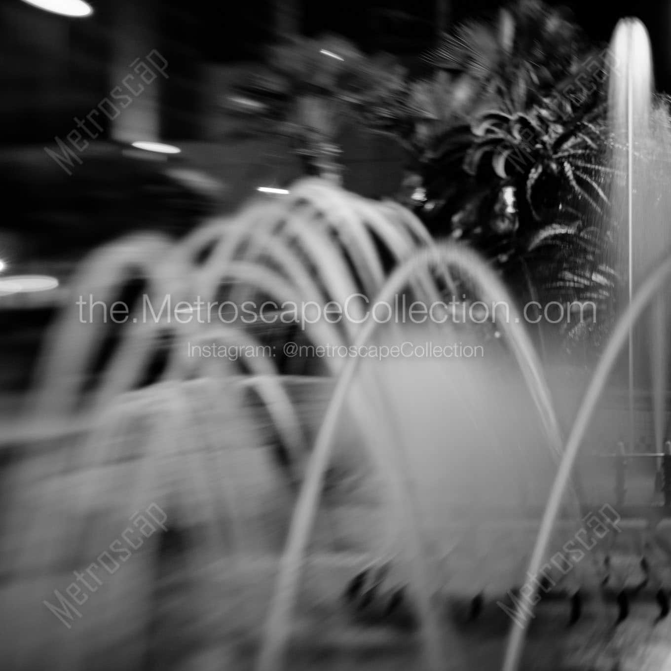 fountains at harrahs Black & White Wall Art