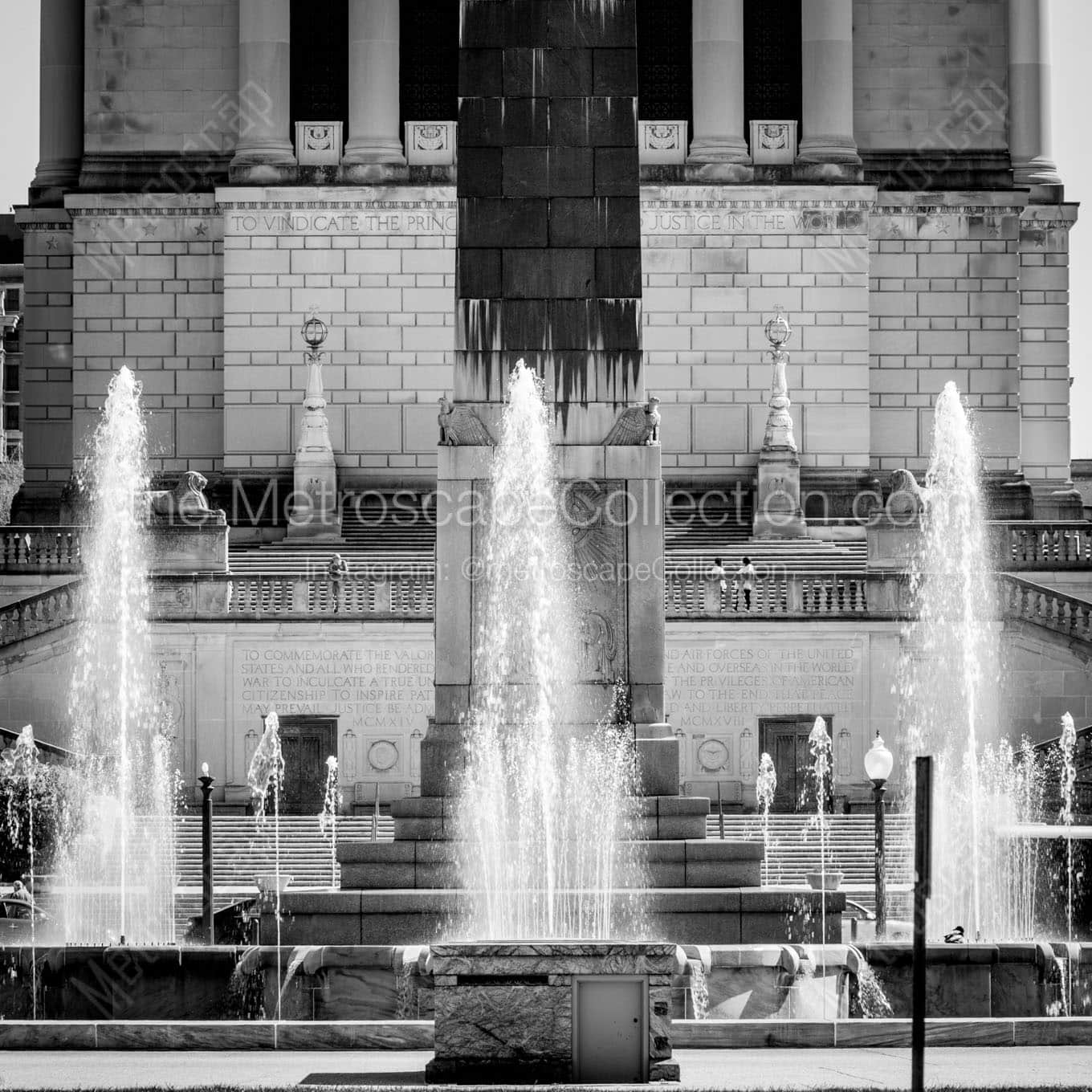 fountains obelisk american legion mall Black & White Wall Art