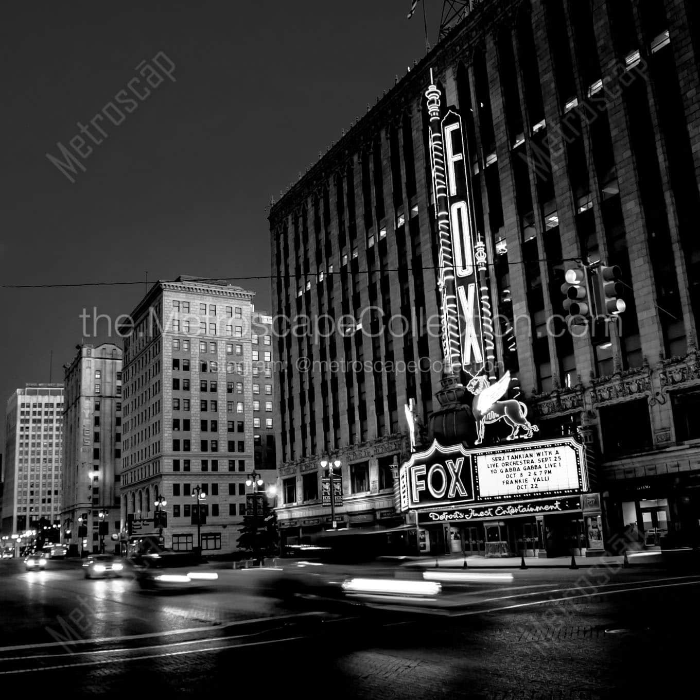 fox theater on woodward Black & White Wall Art