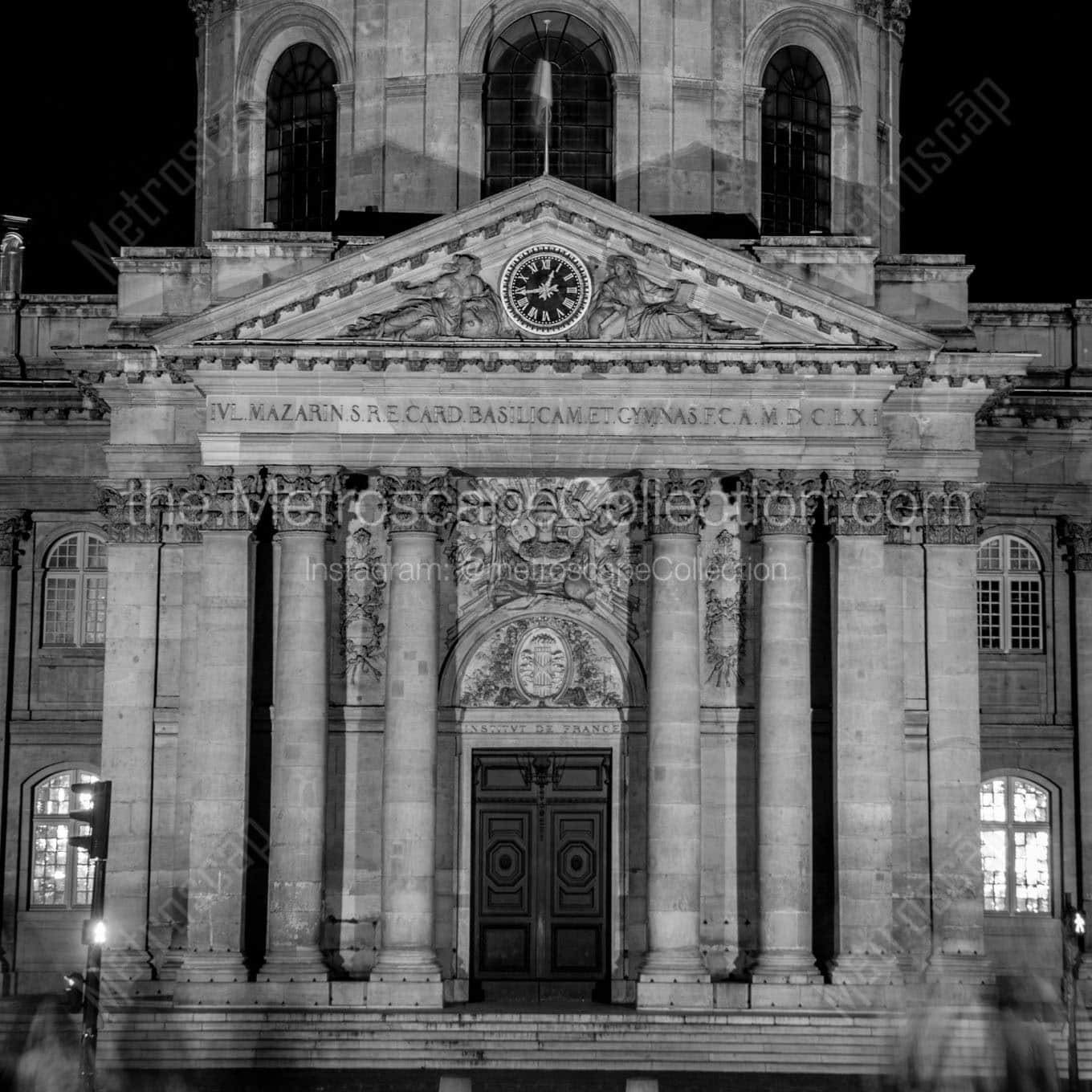 french institut building at night Black & White Wall Art