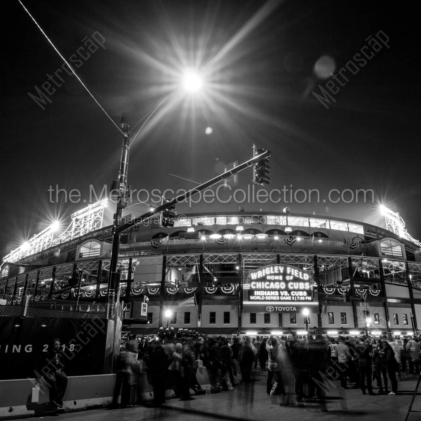 friendly confines 2016 world series Black & White Wall Art