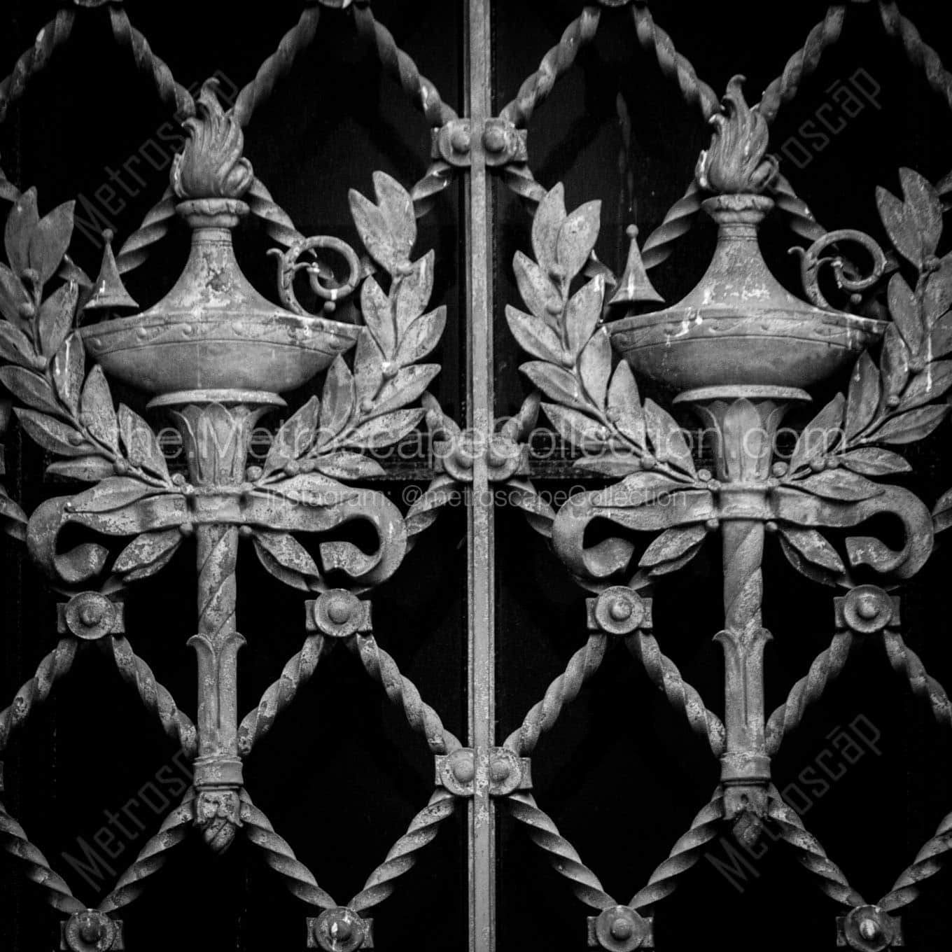 gated windows cleveland public library building Black & White Wall Art