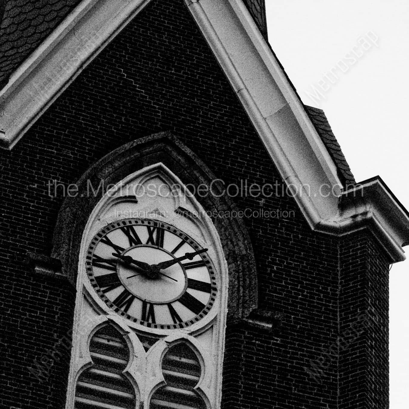 german village st marys clock Black & White Wall Art