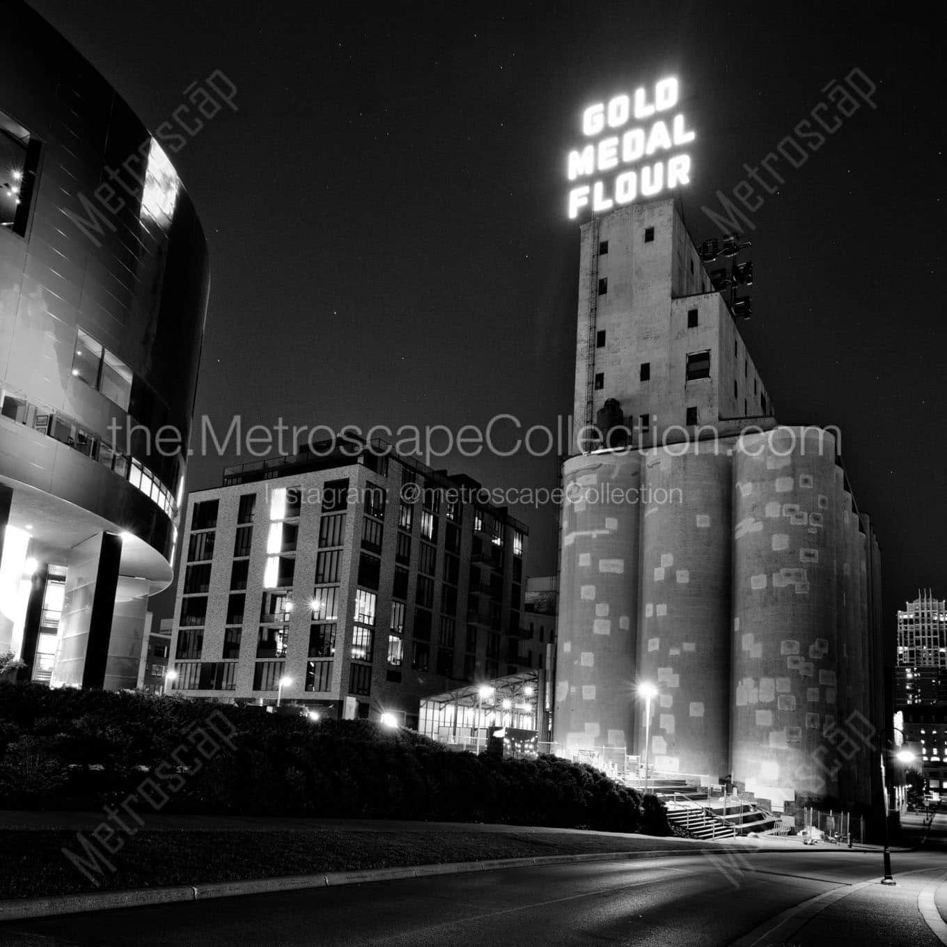 gold medal flour sign Black & White Wall Art