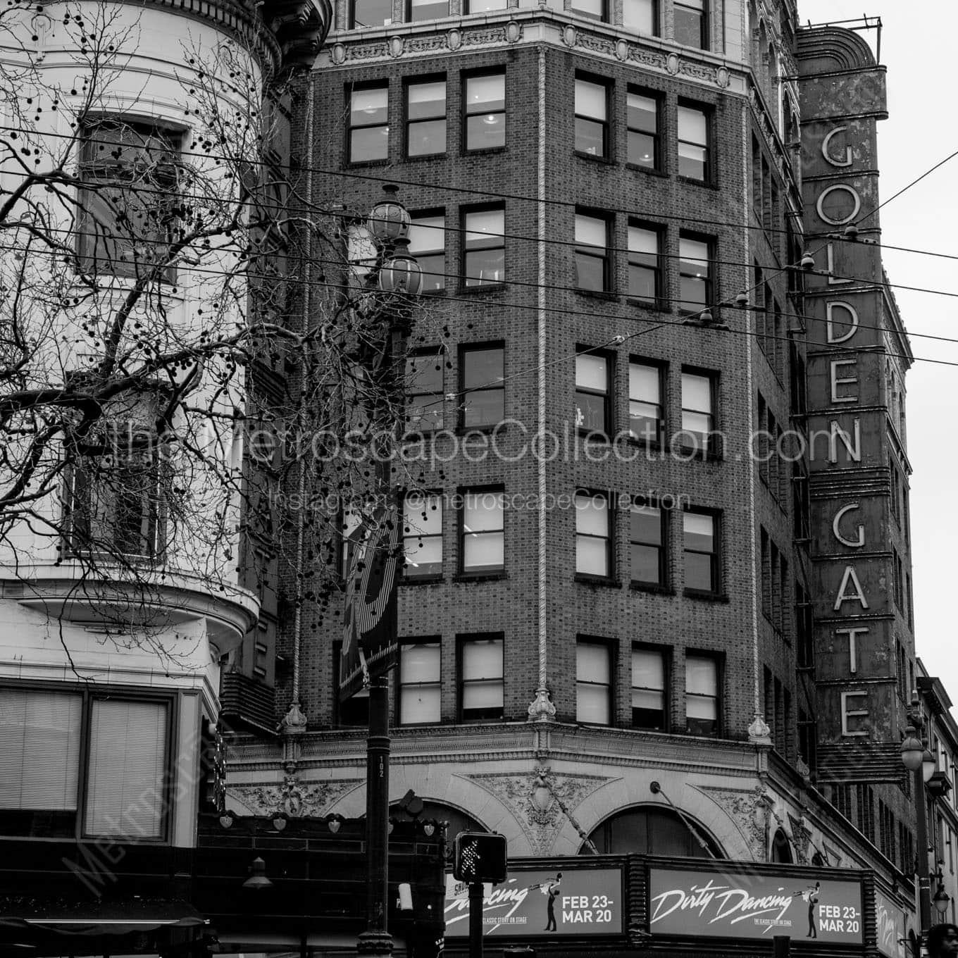 golden gate theater Black & White Wall Art