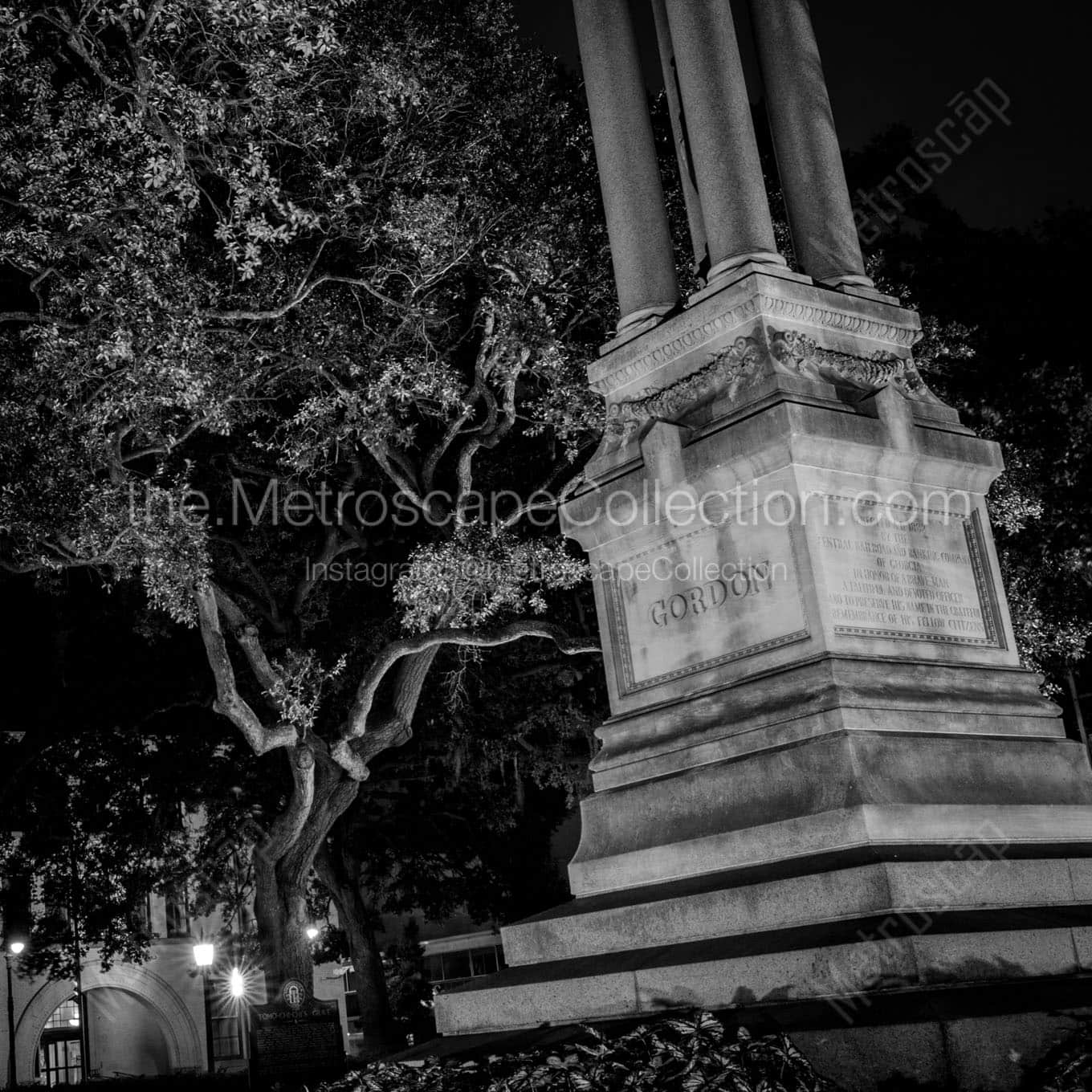 gordon monument wright square Black & White Wall Art