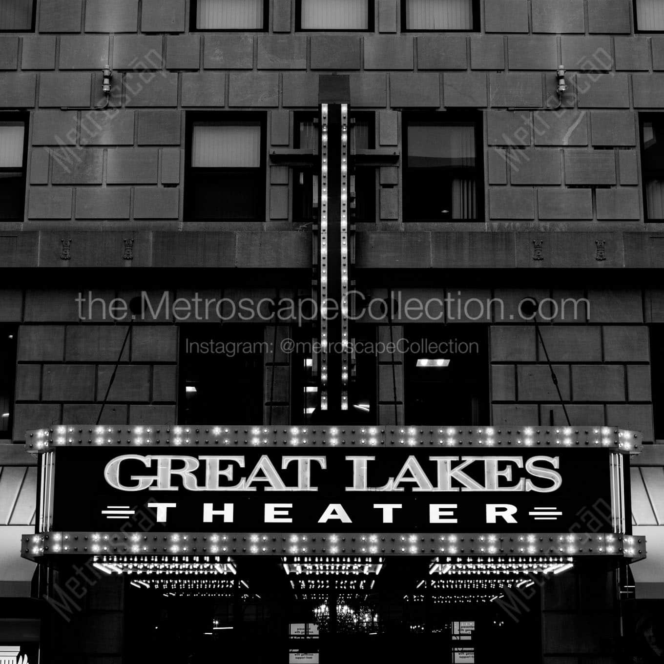 great lakes theater marquee Black & White Wall Art