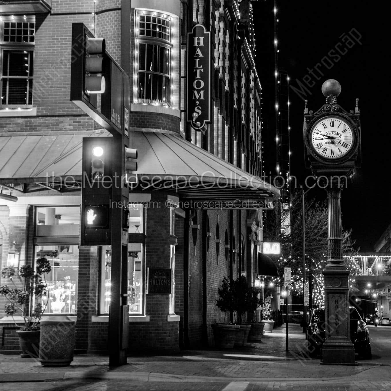 haltoms jewelry at night Black & White Wall Art