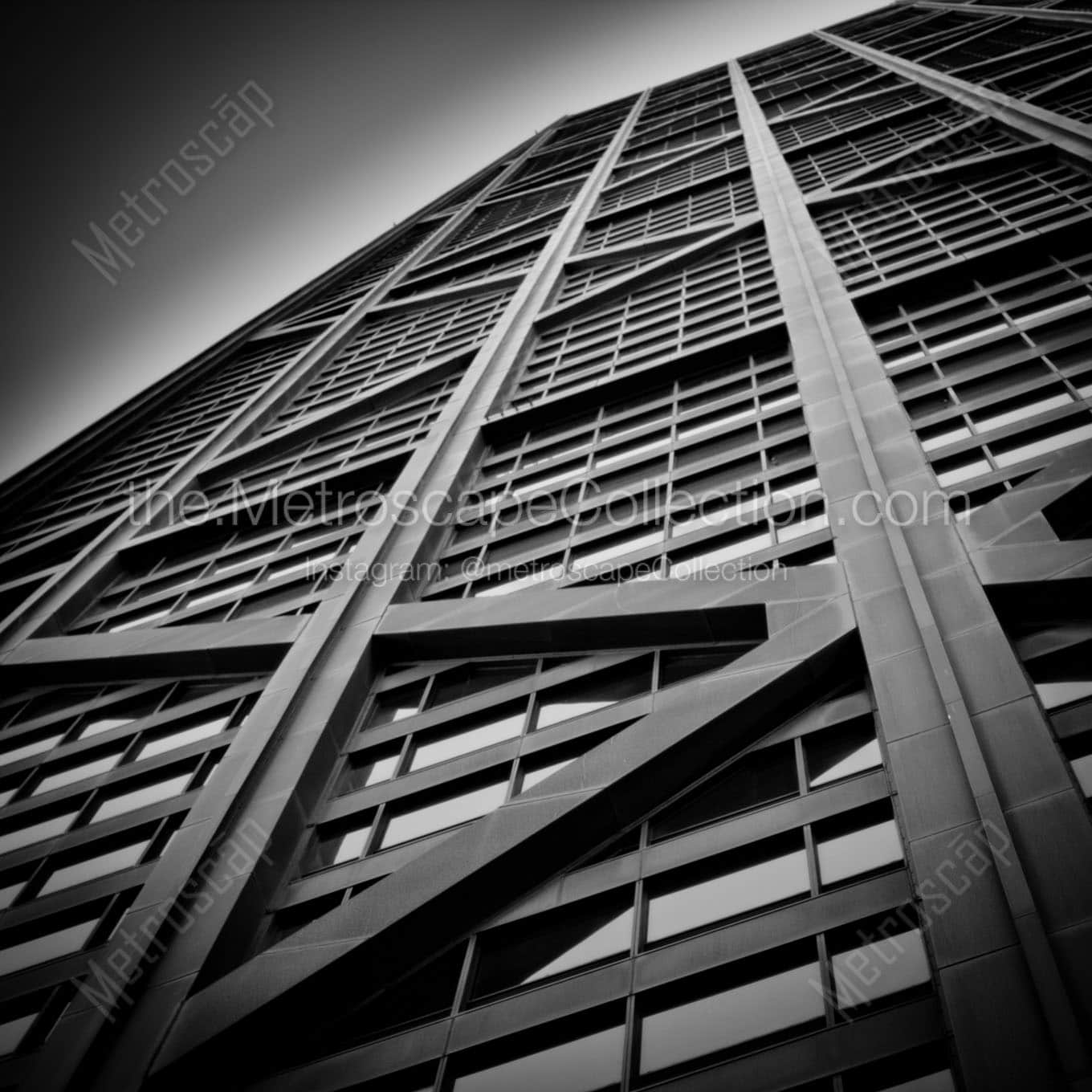 hancock building support beams Black & White Wall Art